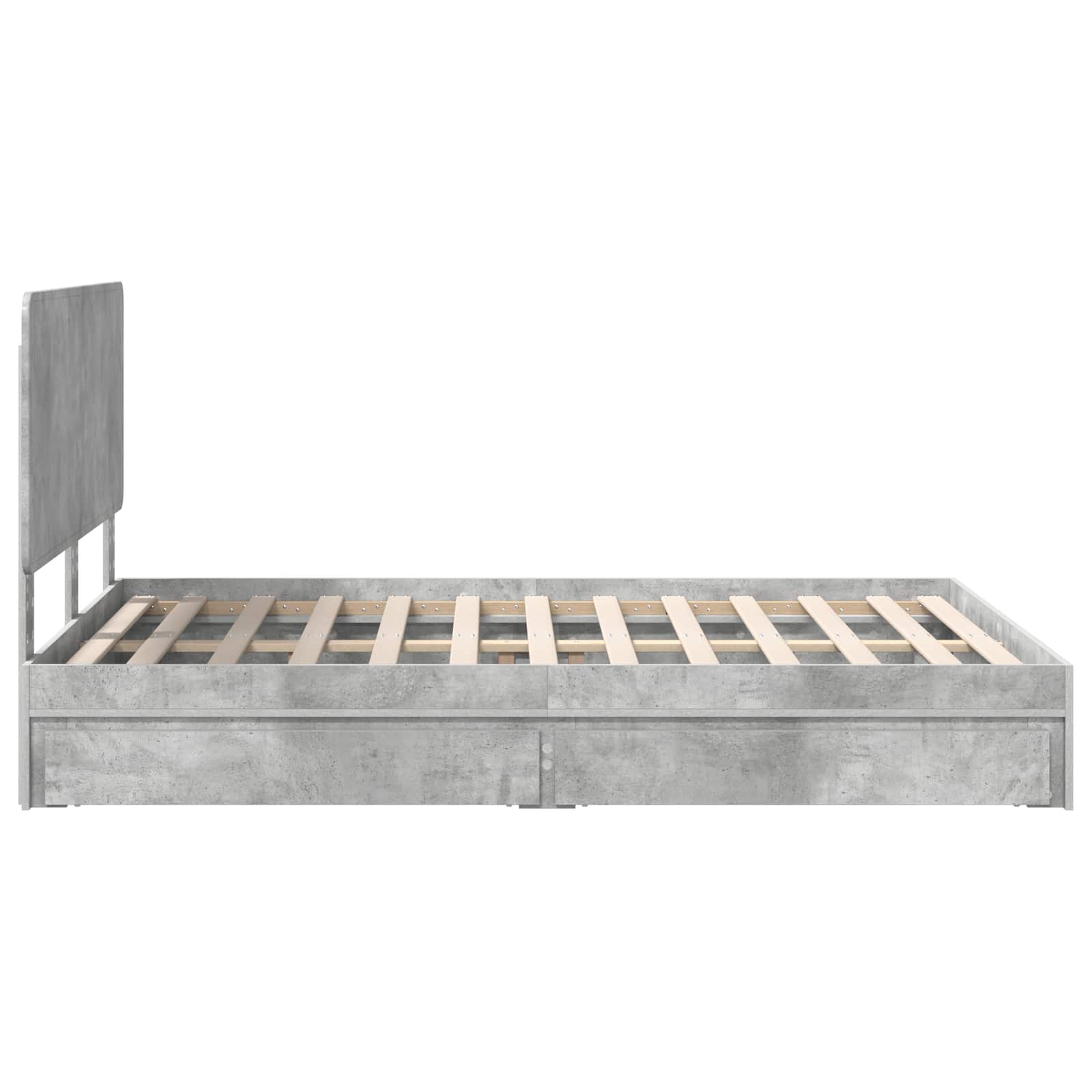 Krevet s od storage s uzglavljem Betonski sivi 150 x 200 cm