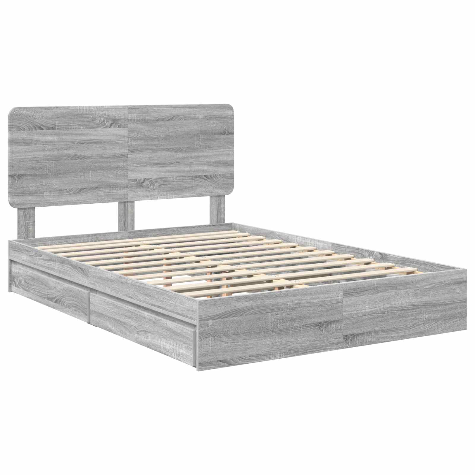 Krevet s od storage Siva Sonoma 150 x 200 cm Konstruirano drvo