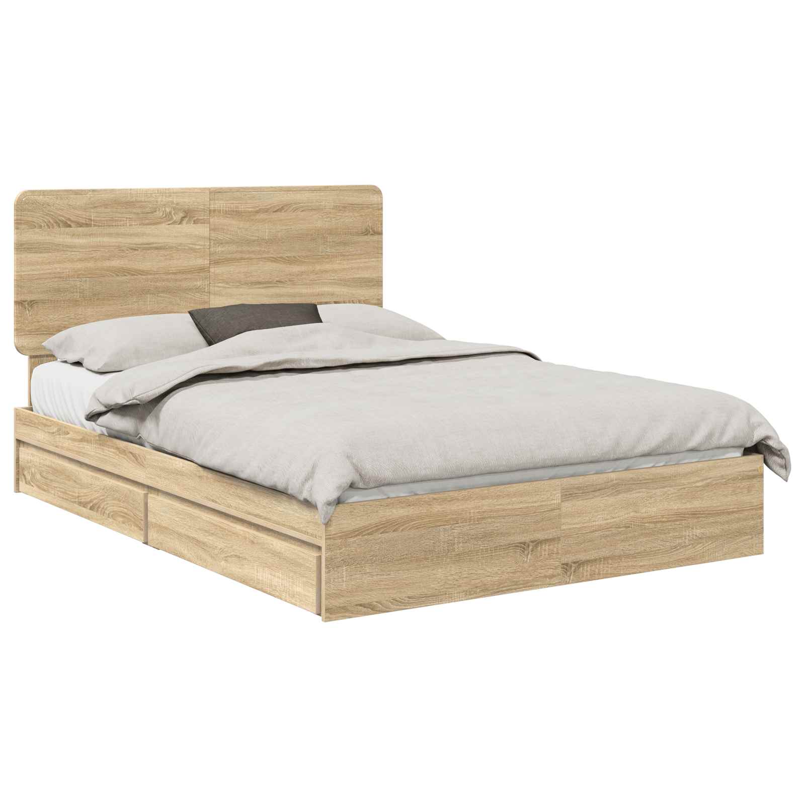 Krevet s od storage Sonoma hrast 140 x 200 cm Konstruirano drvo