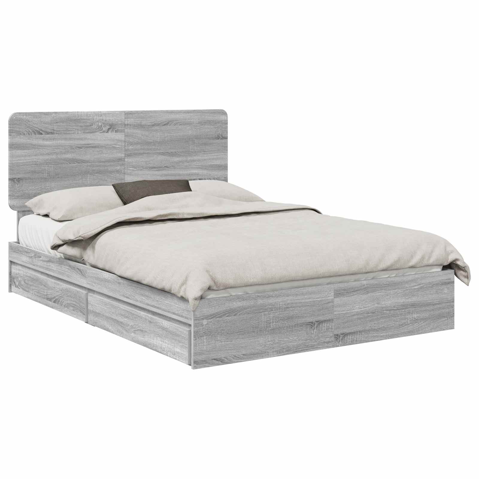 Krevet s od storage Siva Sonoma 140 x 200 cm Konstruirano drvo