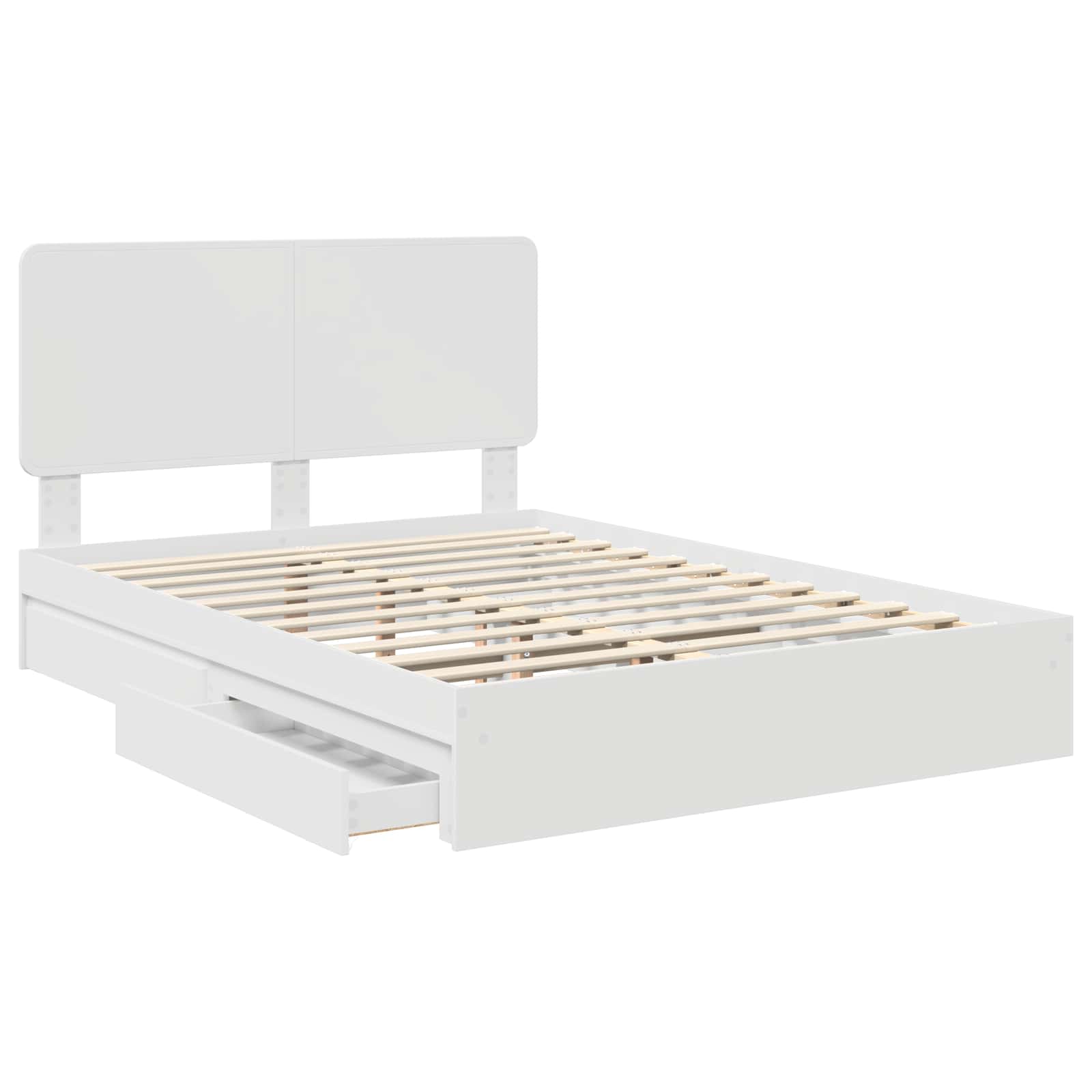 Krevet s od storage Bijelo 140 x 190 cm Konstruirano drvo