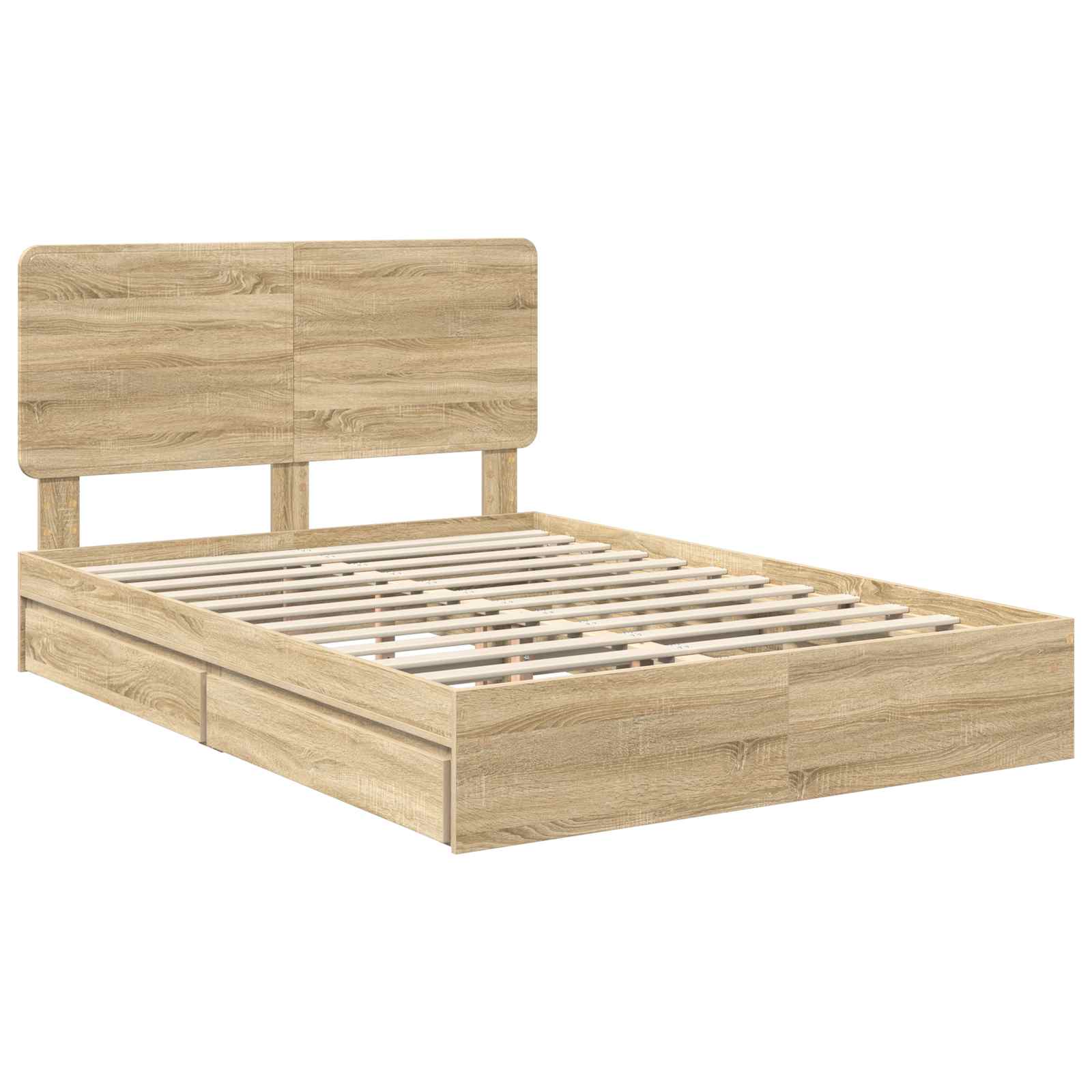 Krevet s od storage Sonoma hrast 140 x 190 cm Konstruirano drvo