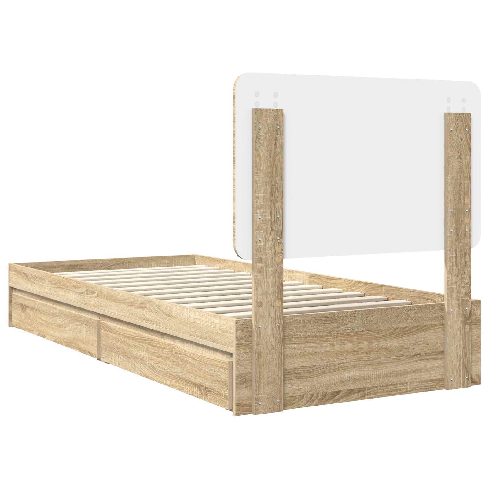 Krevet s od storage Sonoma hrast 100 x 200 cm Konstruirano drvo