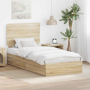 Krevet s od storage Sonoma hrast 90 x 200 cm Konstruirano drvo