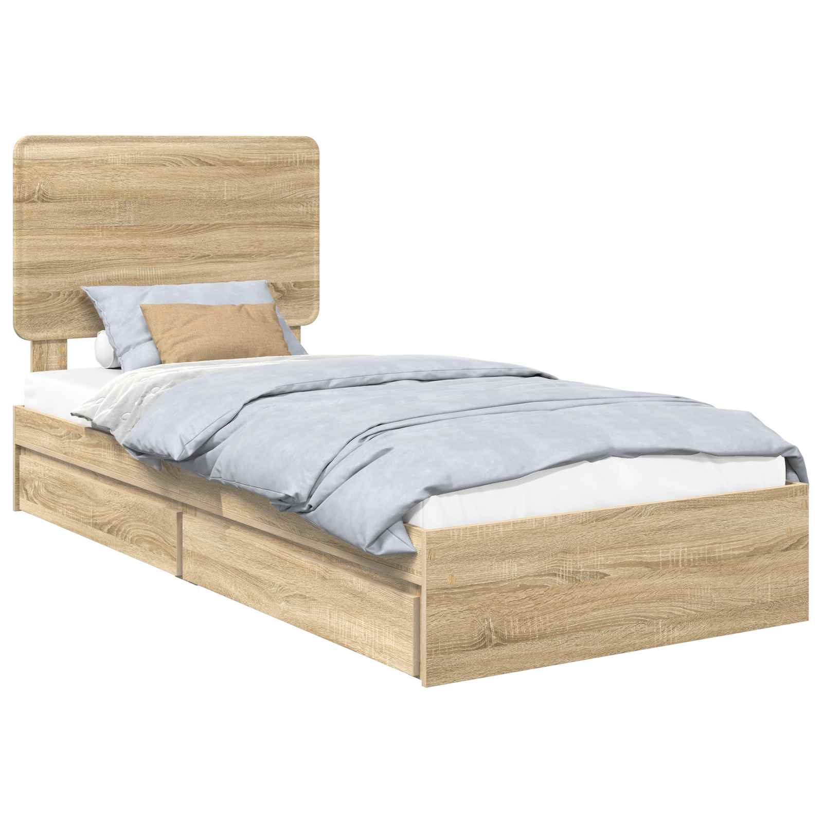 Krevet s od storage Sonoma hrast 90 x 200 cm Konstruirano drvo