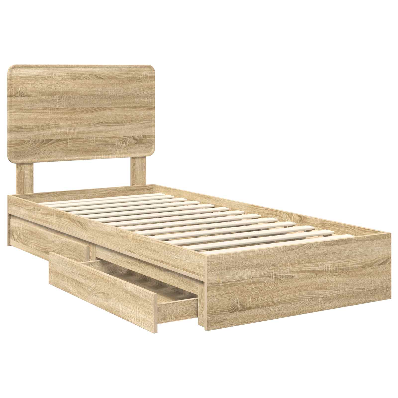 Krevet s od storage Sonoma hrast 90 x 200 cm Konstruirano drvo