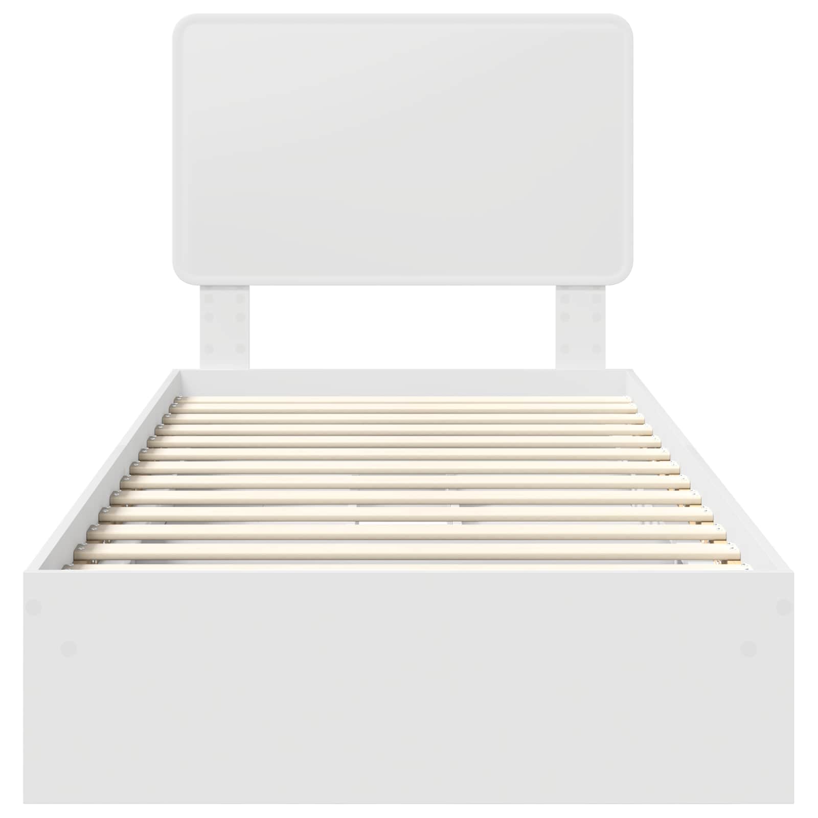 Krevet s od storage Bijelo 75 x 190 cm Konstruirano drvo