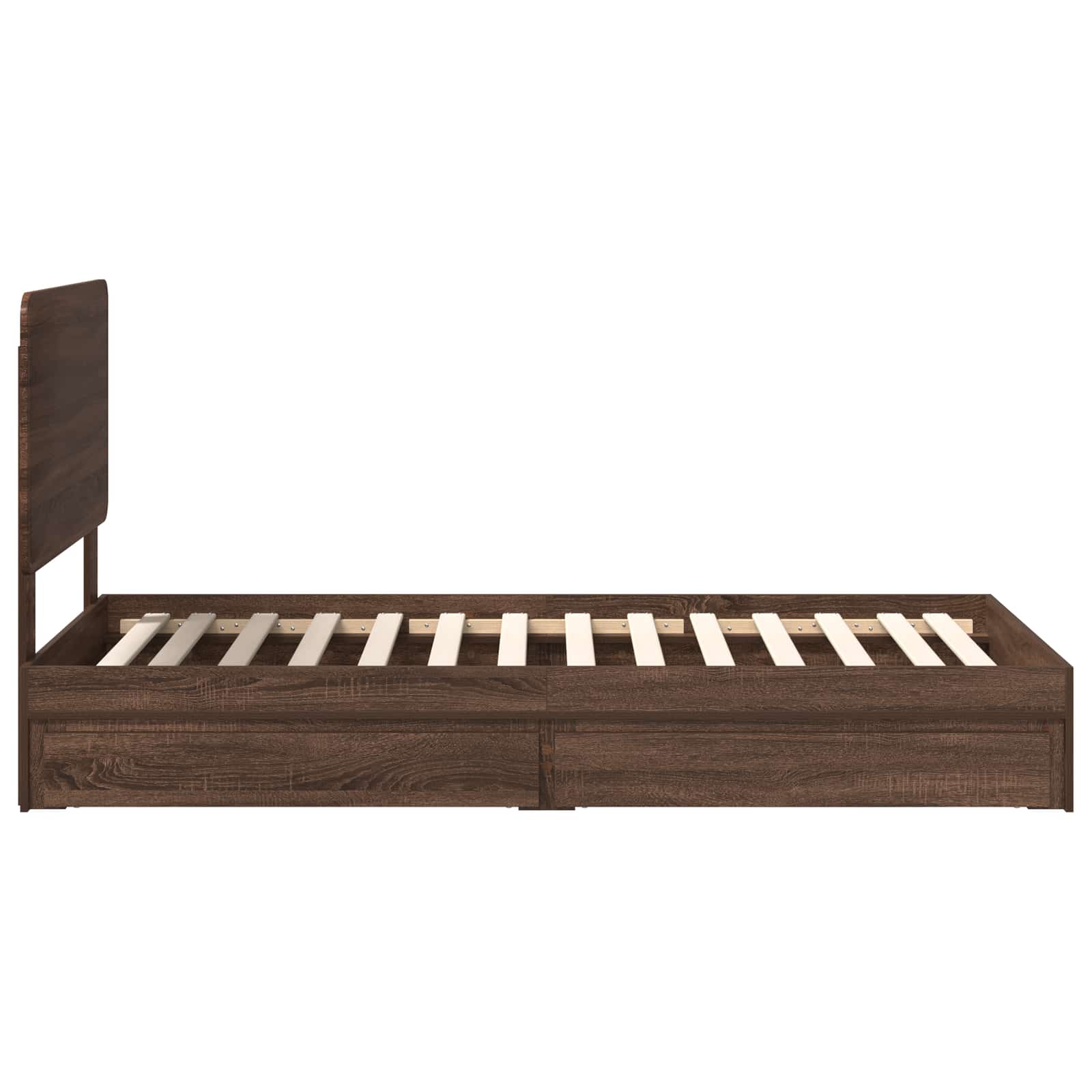 Krevet s od storage Smeđi hrast 75 x 190 cm Konstruirano drvo