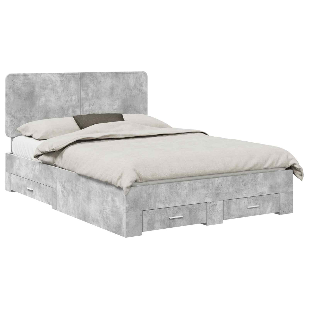 Krevetna konstrukcija s ladicama Betonski sivi 140 x 190 cm Siva 193 x 143 x 100 cm