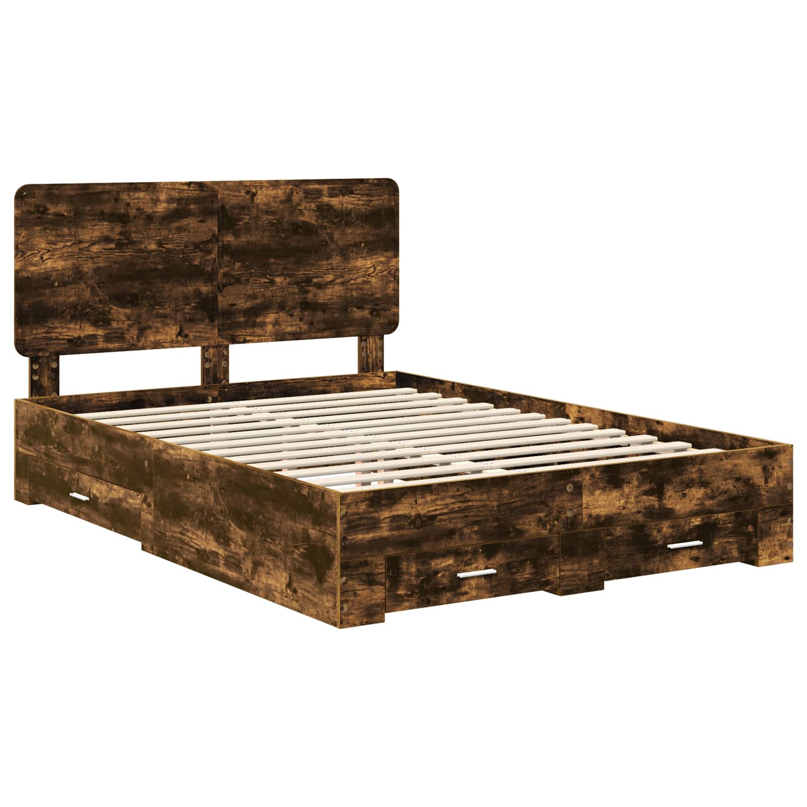 Krevetna konstrukcija s uzglavljem Dimljeni hrast 140 x 190 cm