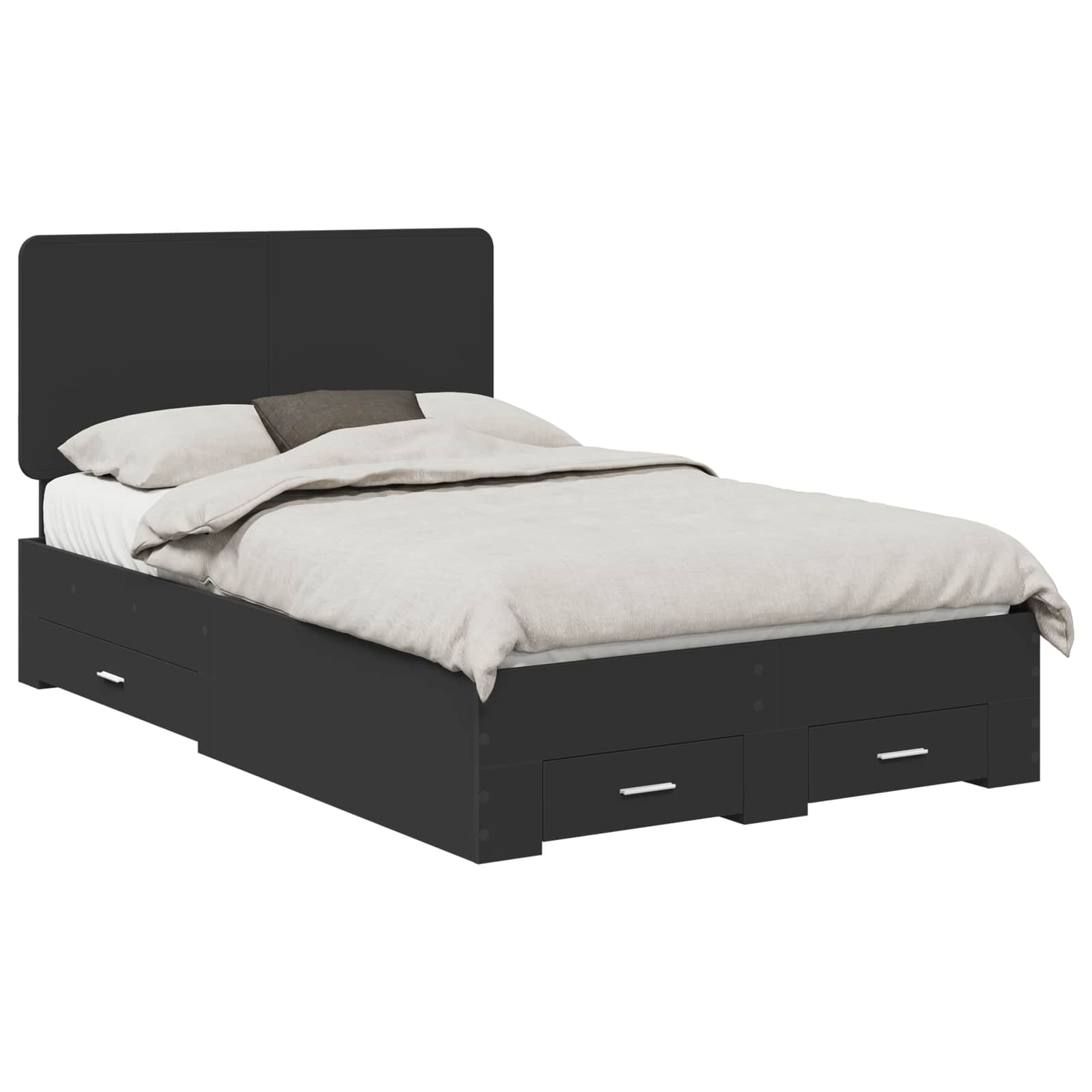 Krevetna konstrukcija Crna 135 x 190 cm Konstruirano drvo