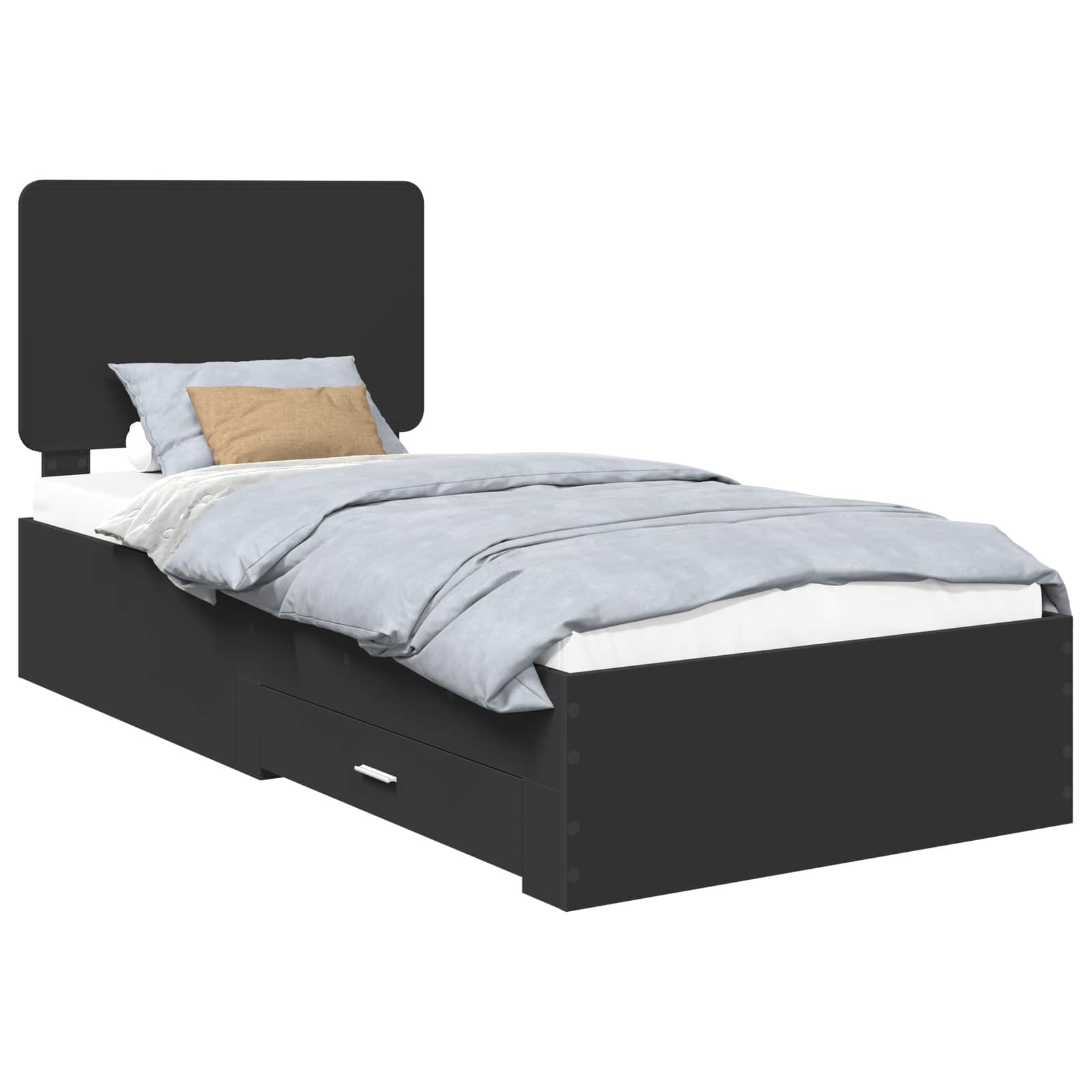 Krevetna konstrukcija Crna 100 x 200 cm Konstruirano drvo