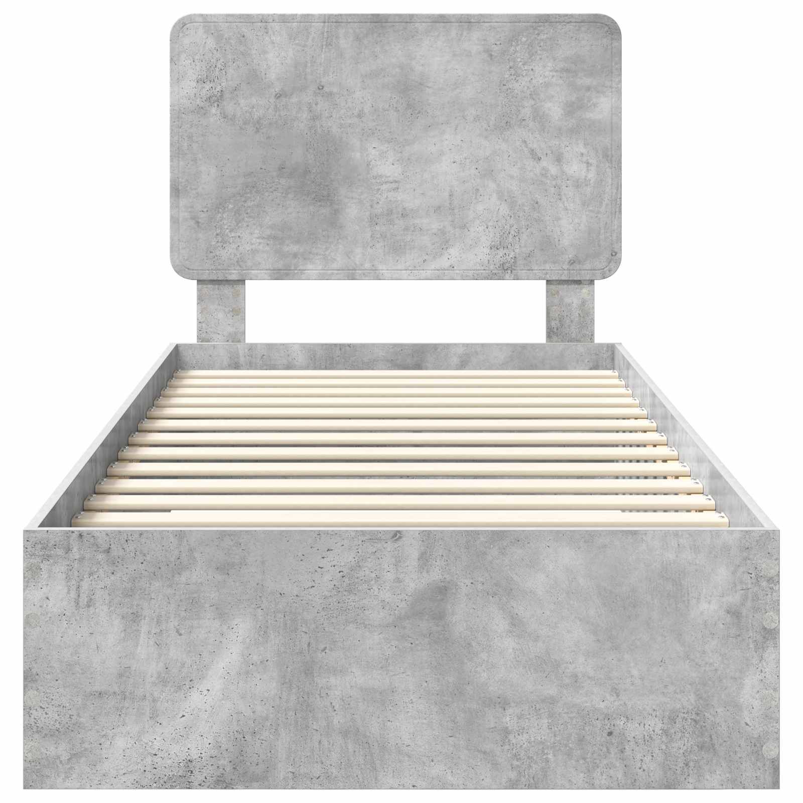 Krevetna konstrukcija s uzglavljem Betonski sivi 90 x 200 cm