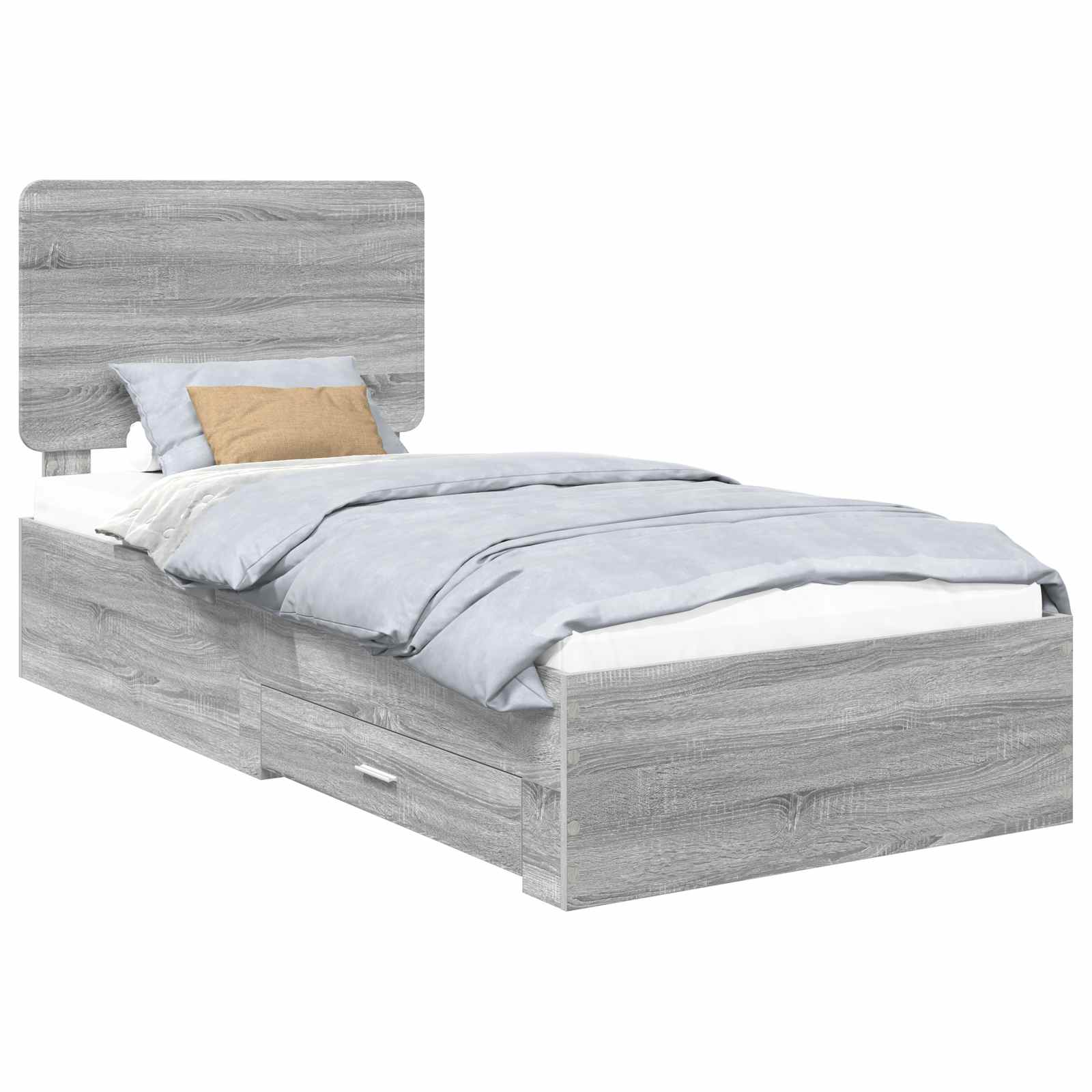Krevetna konstrukcija Siva Sonoma 90 x 190 cm Konstruirano drvo