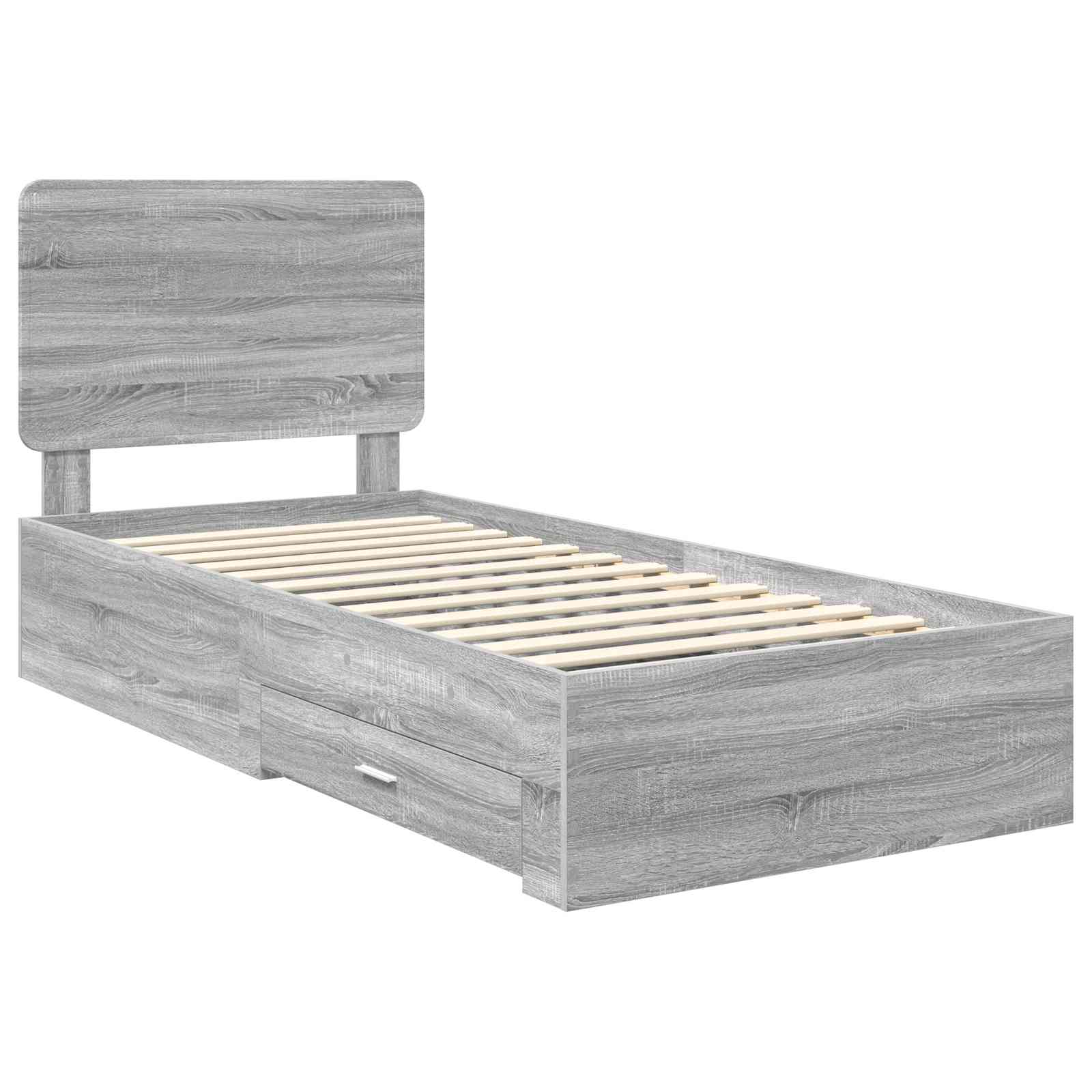 Krevetna konstrukcija Siva Sonoma 90 x 190 cm Konstruirano drvo