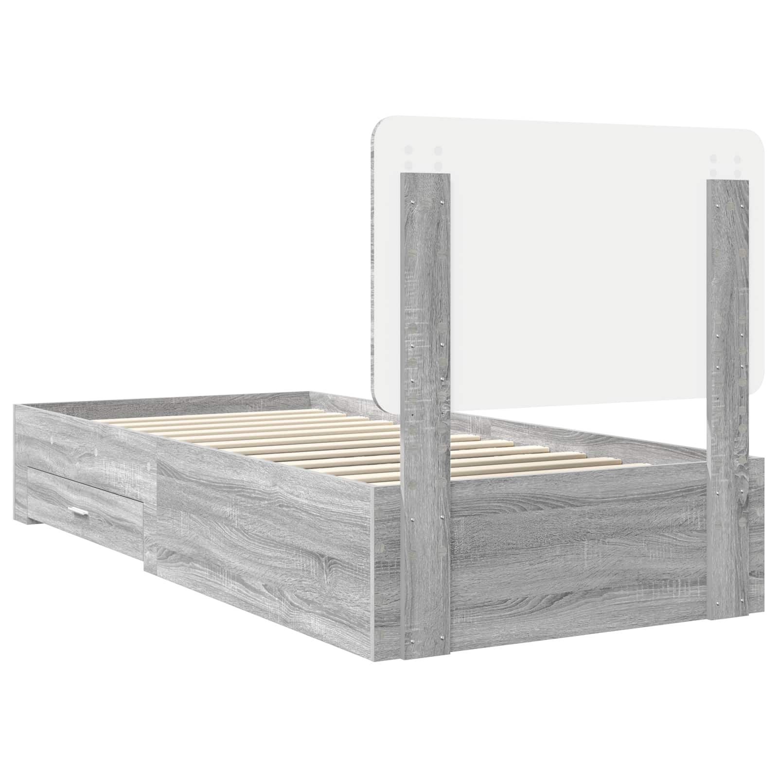 Krevetna konstrukcija Siva Sonoma 90 x 190 cm Konstruirano drvo