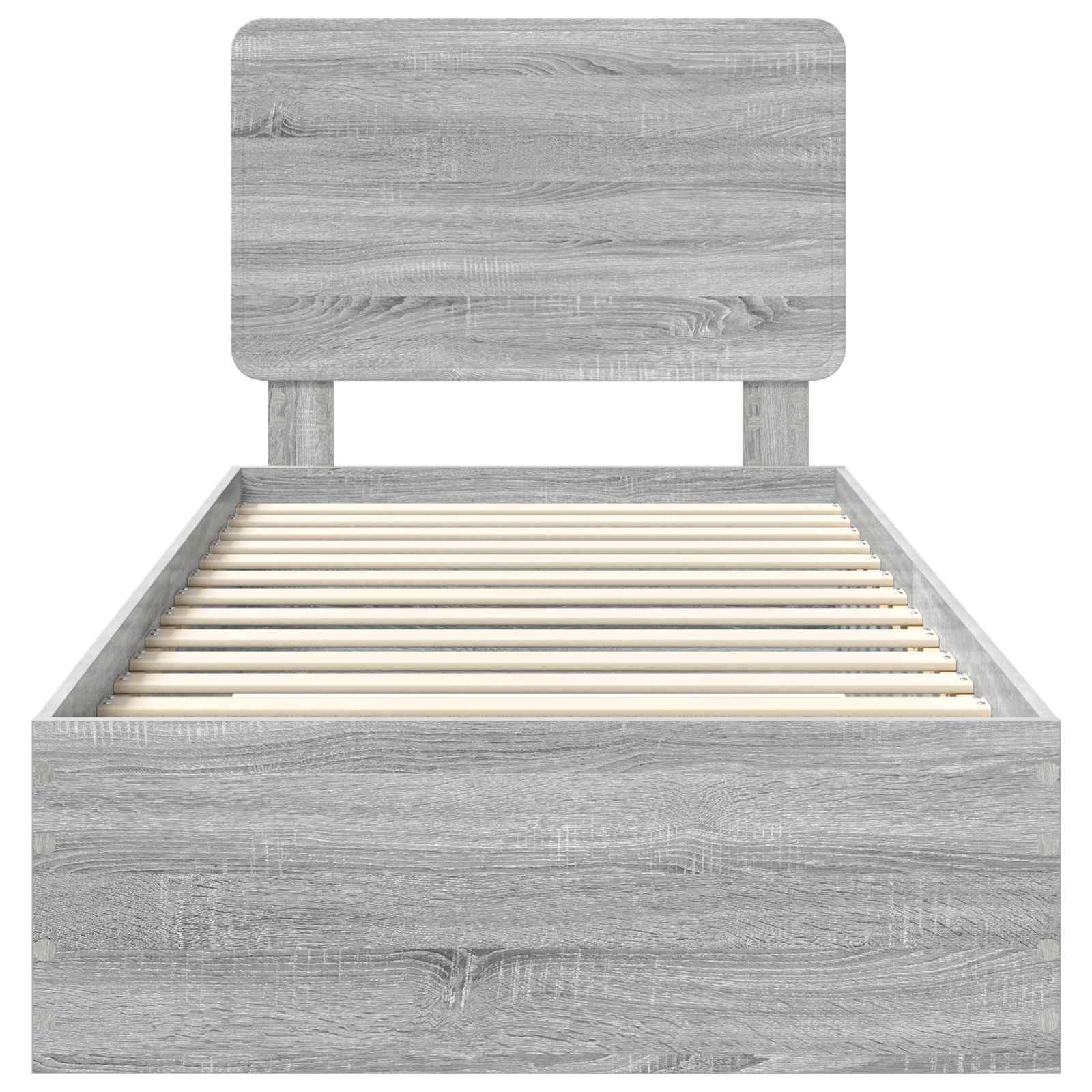 Krevetna konstrukcija Siva Sonoma 75 x 190 cm Konstruirano drvo