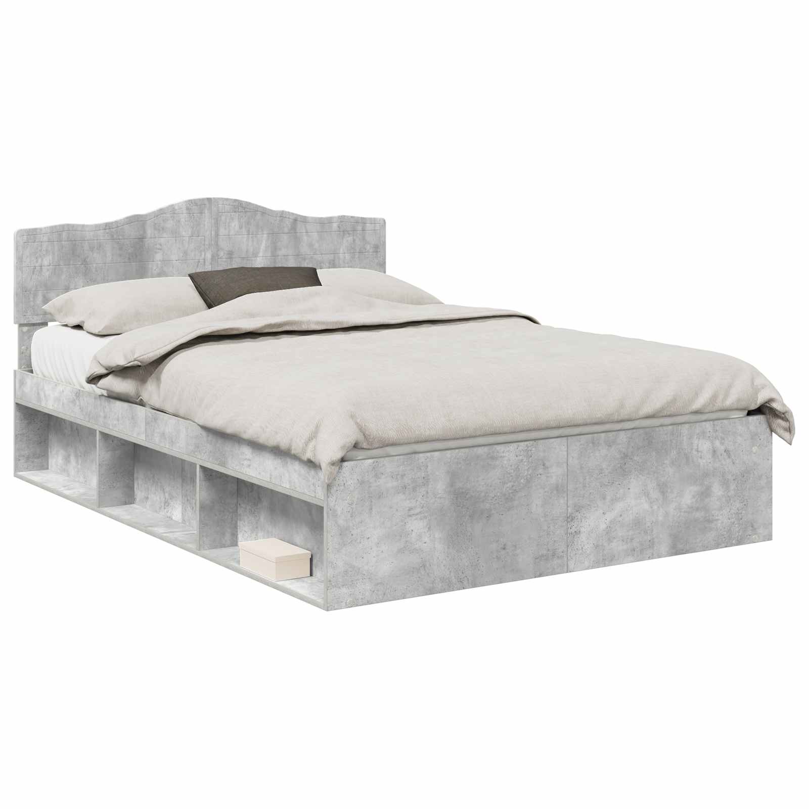 Krevetna konstrukcija Beton 140 x 190 cm Čvrsto borovo drvo