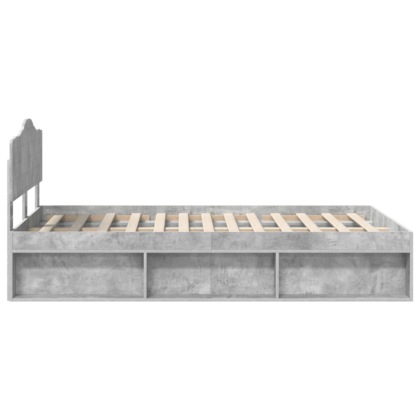 Krevetna konstrukcija s uzglavljem Betonska siva 135 x 190 cm