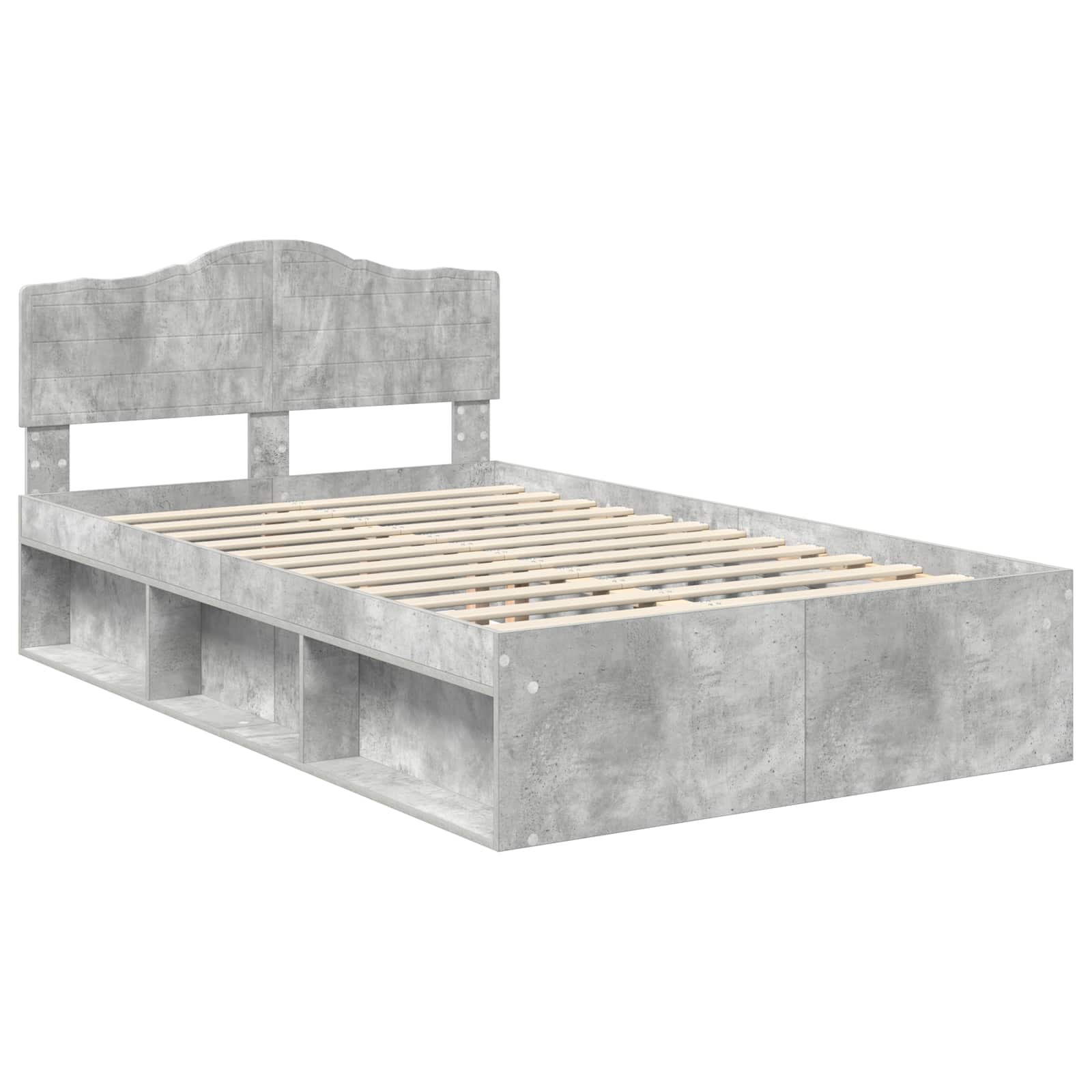 Krevetna konstrukcija Beton 120 x 200 cm Čvrsto borovo drvo