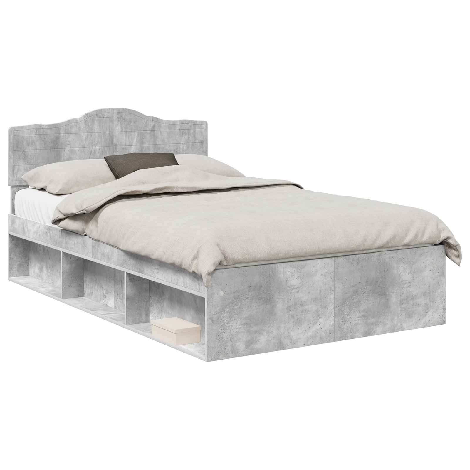Krevetna konstrukcija Beton 120 x 190 cm Čvrsto borovo drvo