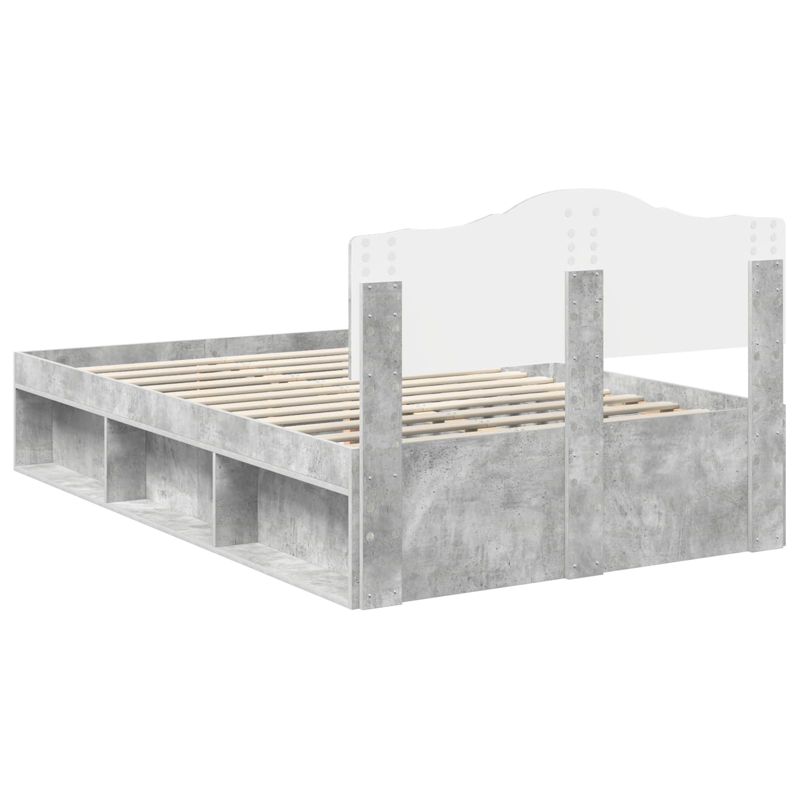 Krevetna konstrukcija Beton 120 x 190 cm Čvrsto borovo drvo