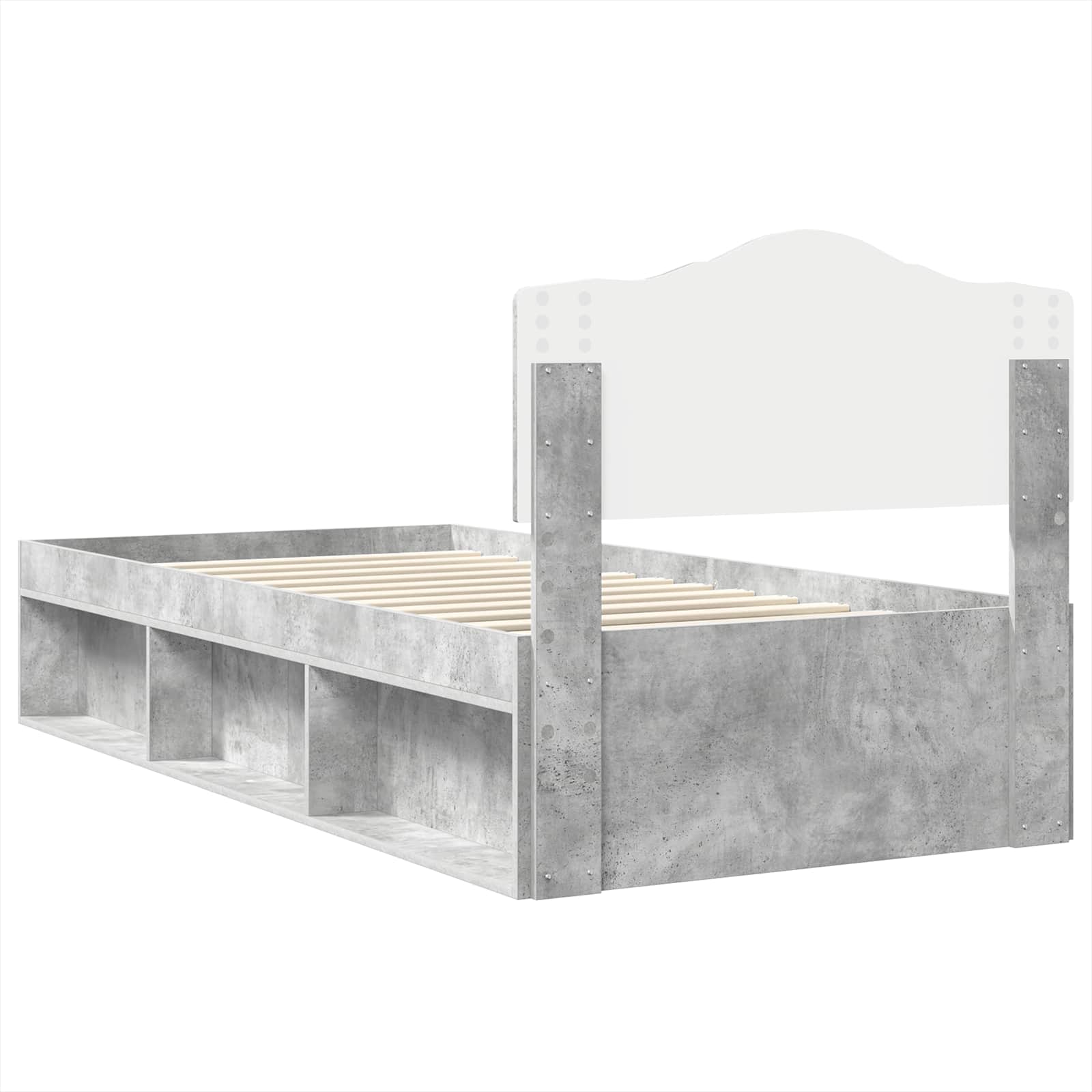 Krevetna konstrukcija Beton 90 x 200 cm Čvrsto borovo drvo