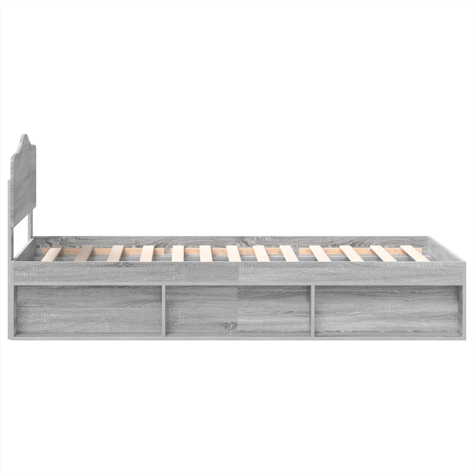 Krevetna konstrukcija s uzglavljem Siva Sonoma 90 x 200 cm