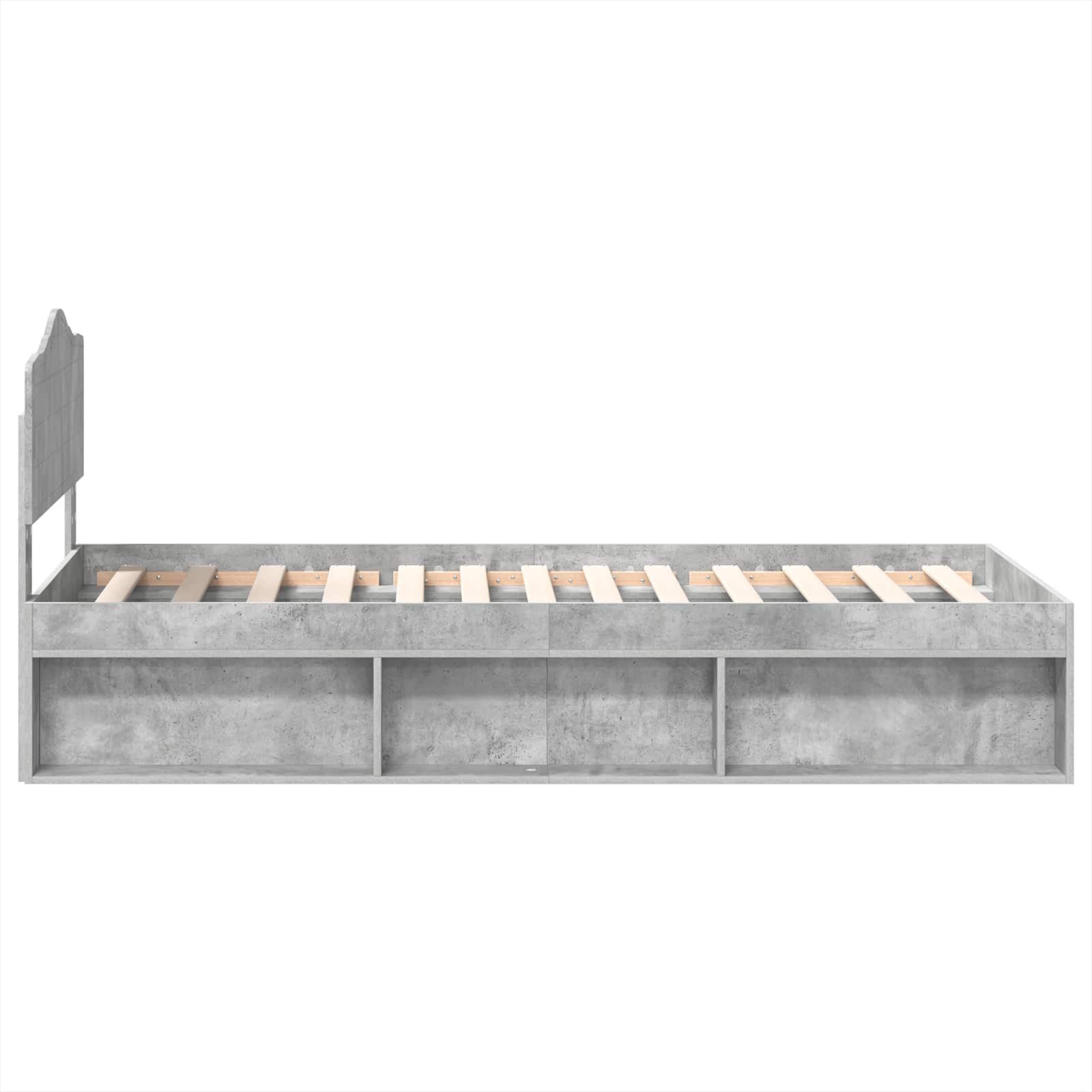 Krevetna konstrukcija s uzglavljem Betonska siva 90 x 190 cm