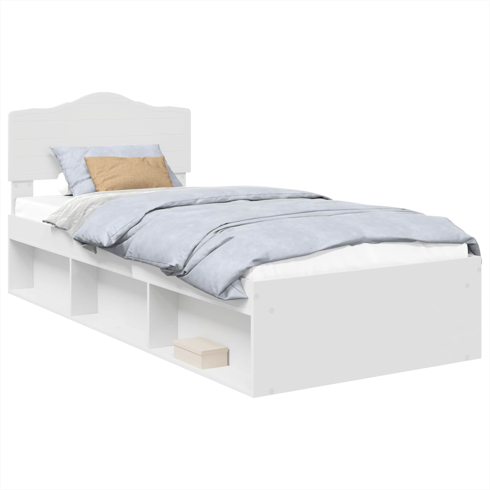 Krevetna konstrukcija Bijelo 75 x 190 cm Čvrsto borovo drvo
