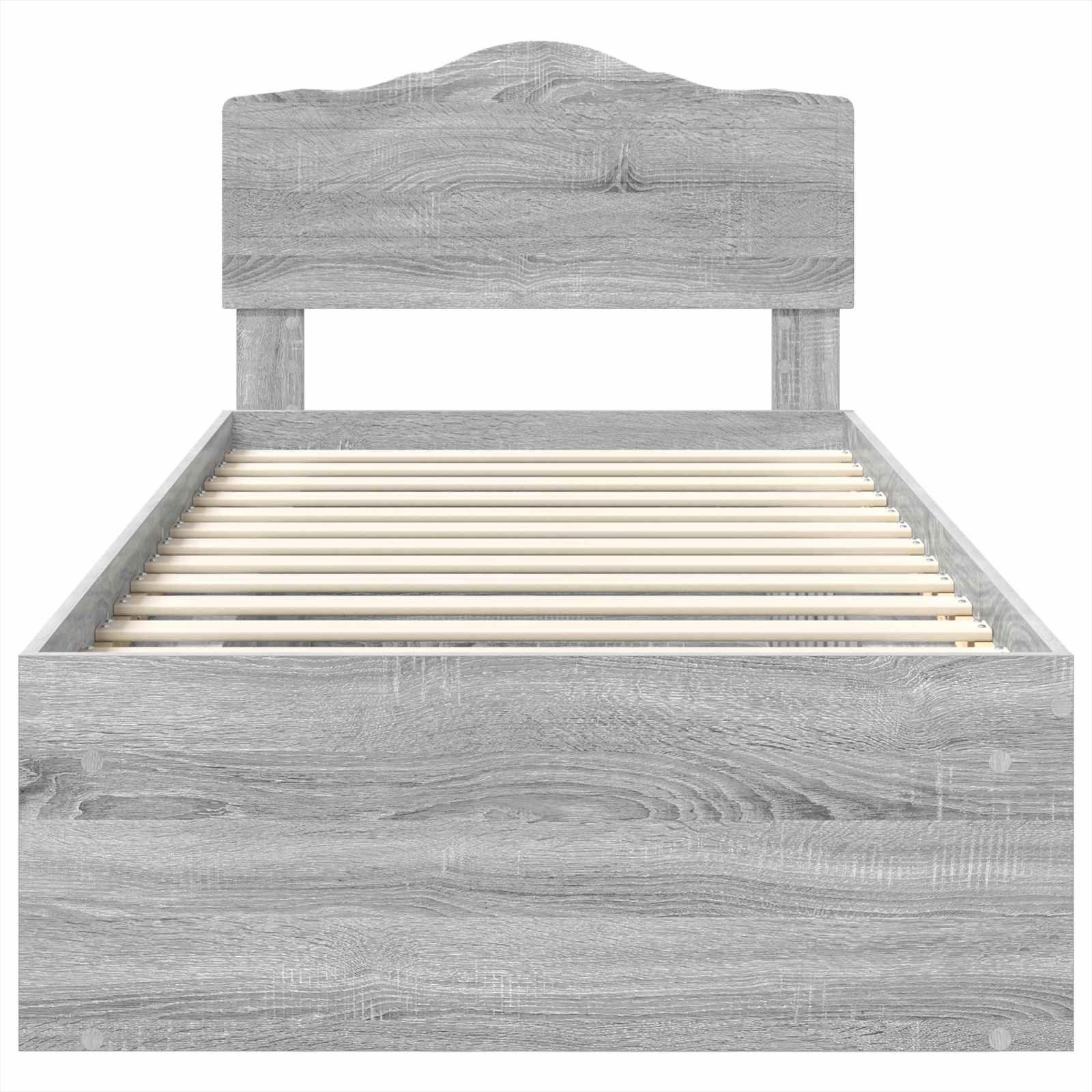 Krevetna konstrukcija s uzglavljem Siva Sonoma 75 x 190 cm
