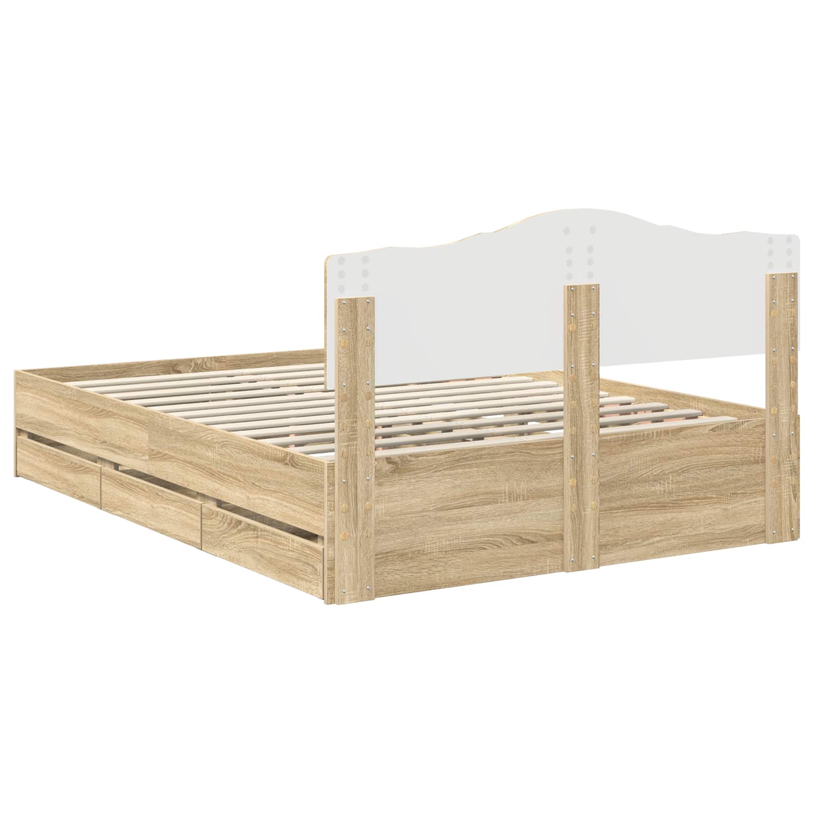 Krevetna konstrukcija s ladicama Sonoma hrast 150 x 200 cm