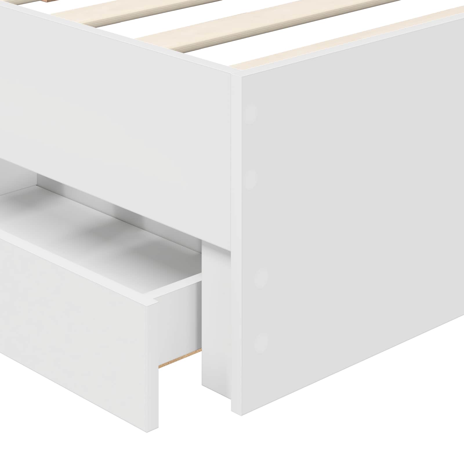 Krevetna konstrukcija Bijelo 75 x 190 cm Inženjersko Drvo