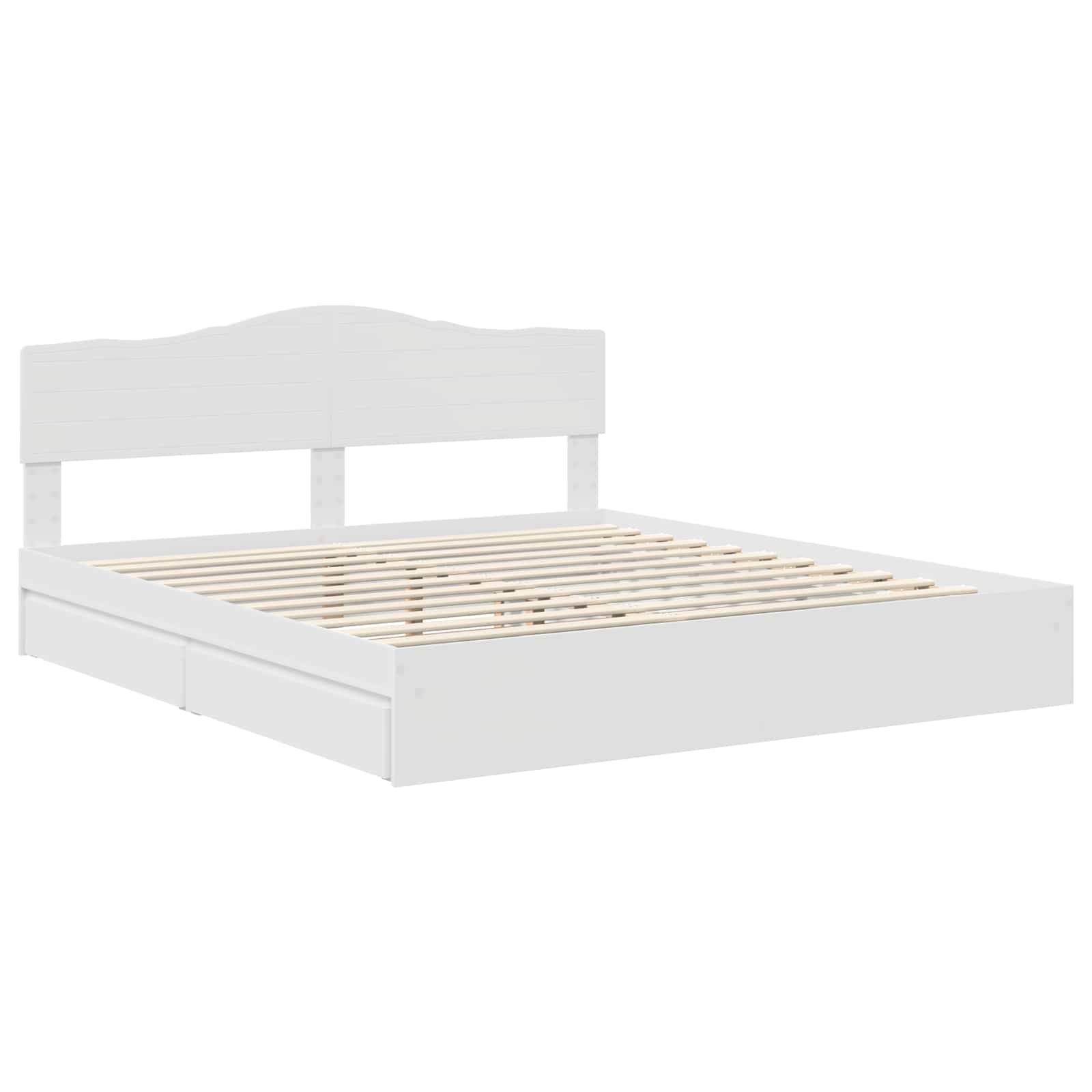 Krevet s od storage Bijelo 180 x 200 cm Konstruirano drvo