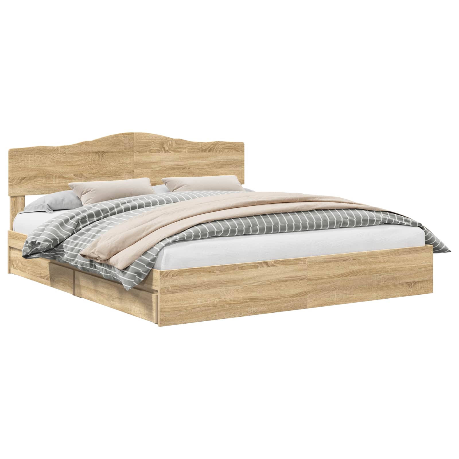 Krevet s od storage Sonoma hrast 180 x 200 cm Konstruirano drvo