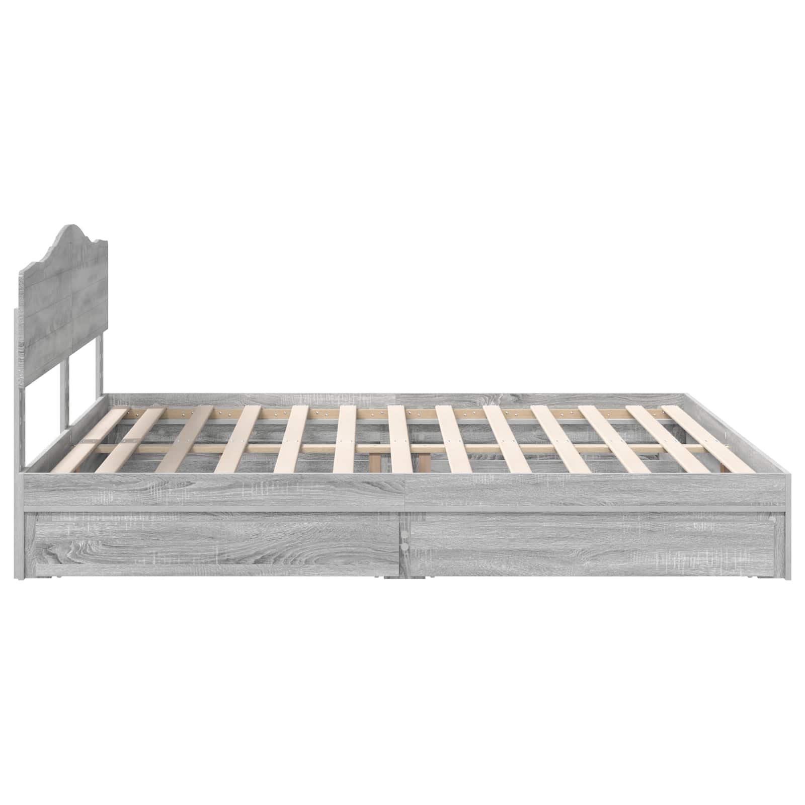 Krevet s od storage Siva Sonoma 180 x 200 cm Konstruirano drvo