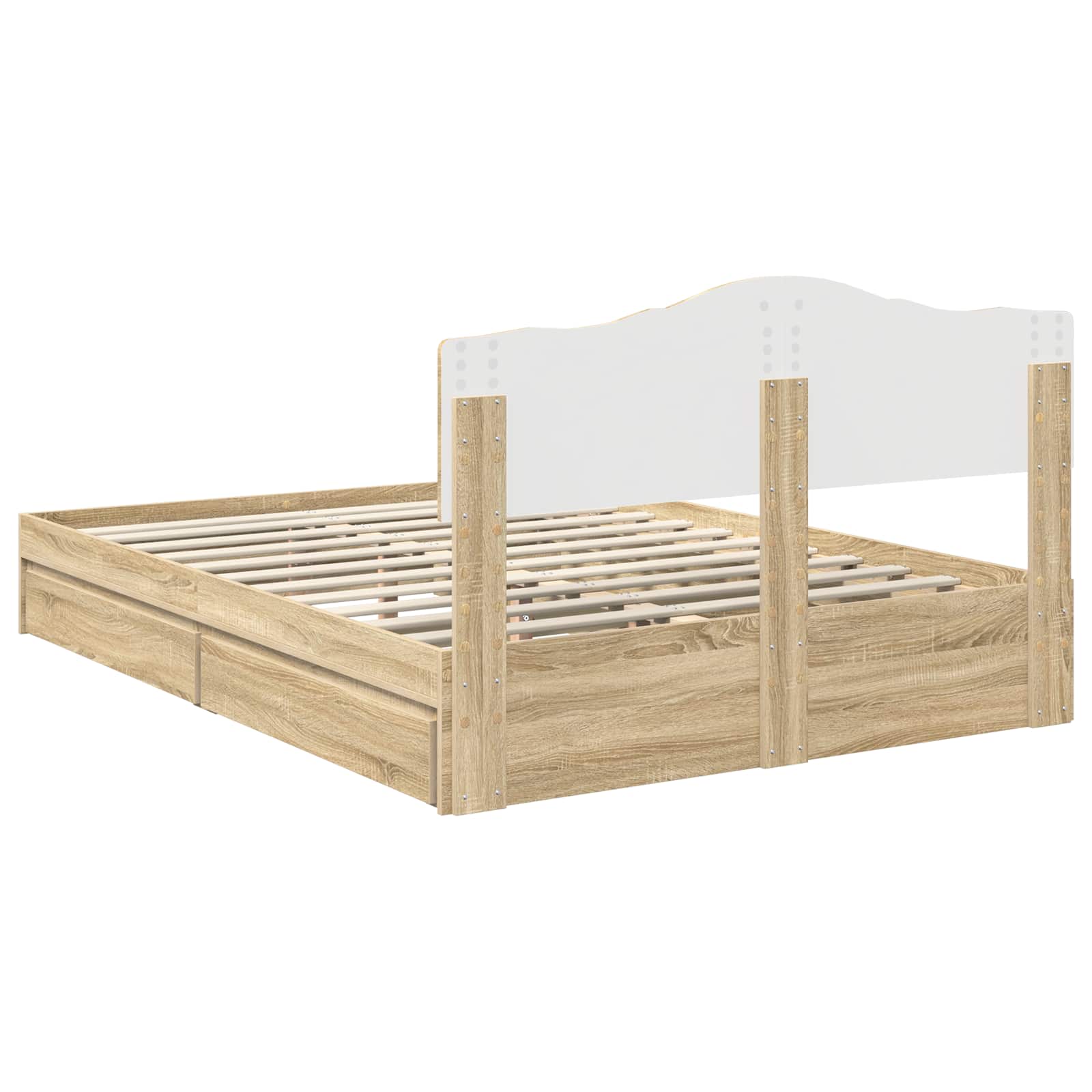 Krevet s od storage Sonoma hrast 160 x 200 cm Konstruirano drvo