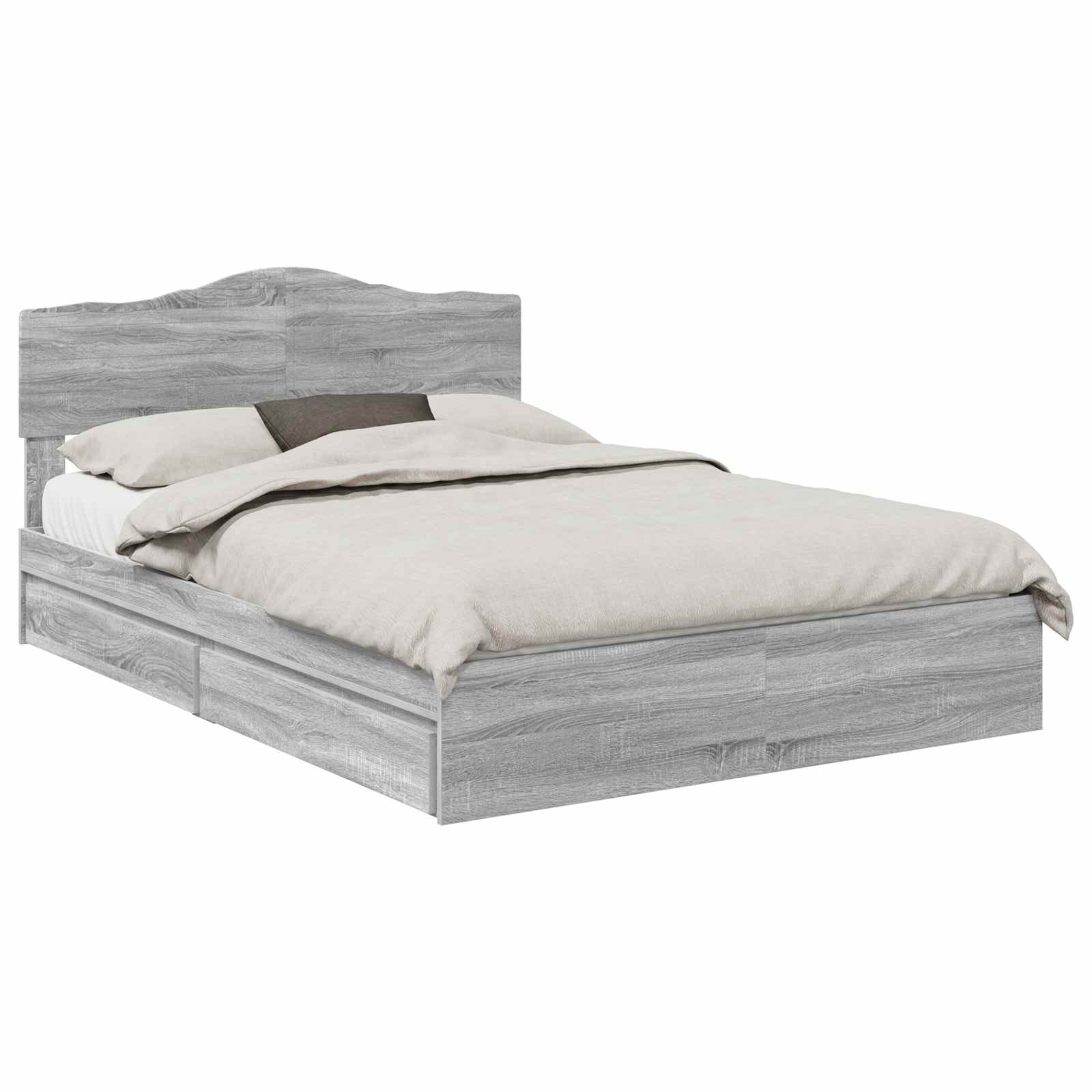 Krevet s od storage Siva Sonoma 140 x 200 cm Konstruirano drvo