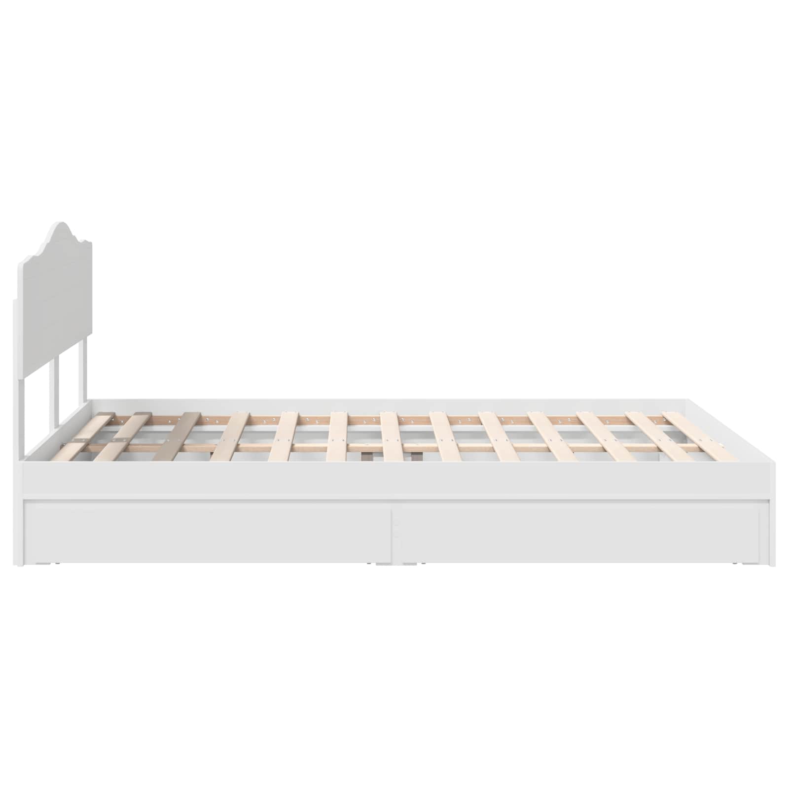Krevet s od storage Bijelo 140 x 190 cm Konstruirano drvo