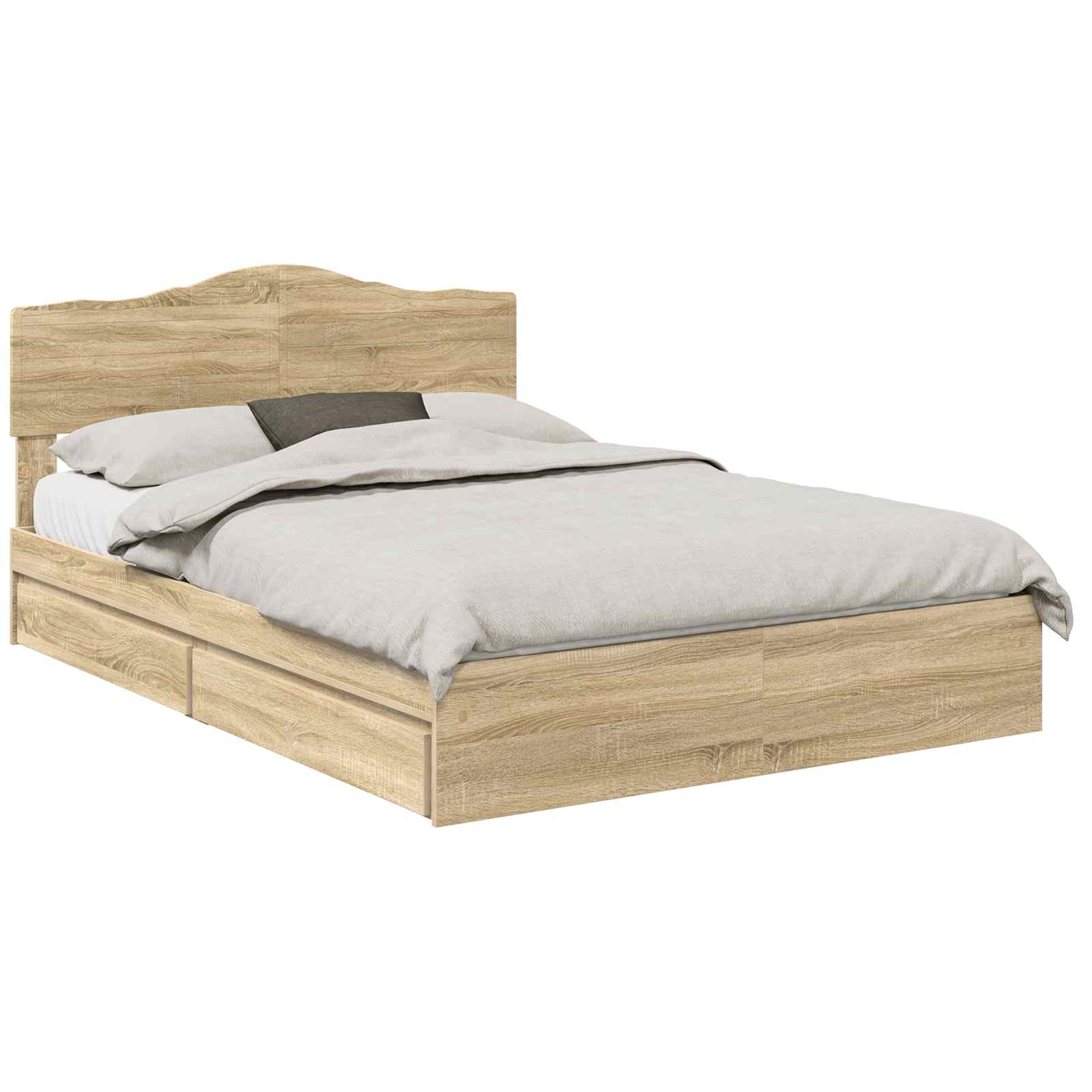 Krevet s od storage Sonoma hrast 140 x 190 cm Konstruirano drvo