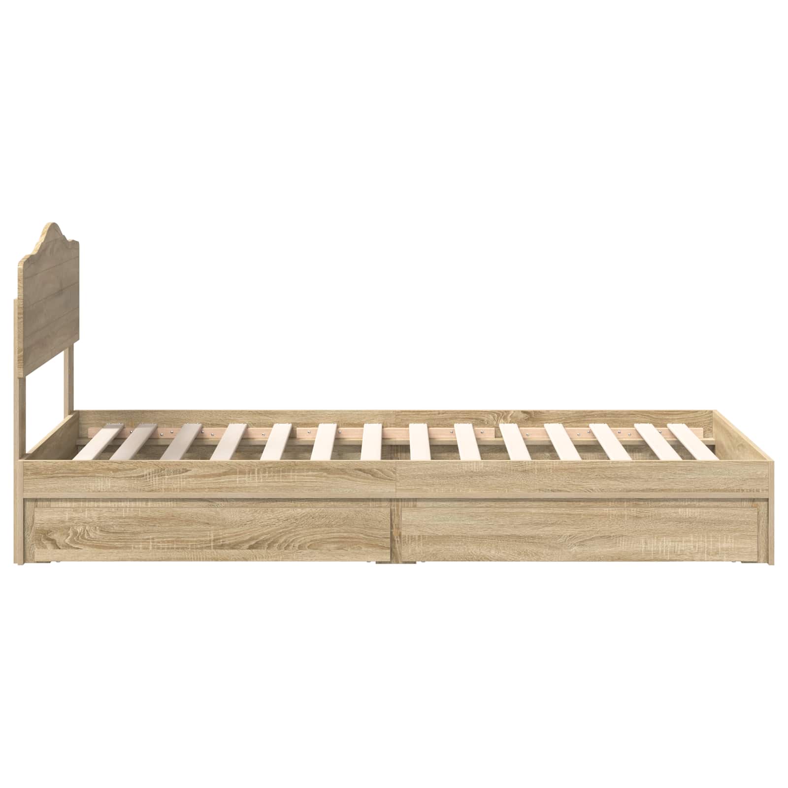 Krevet s od storage Sonoma hrast 100 x 200 cm Konstruirano drvo