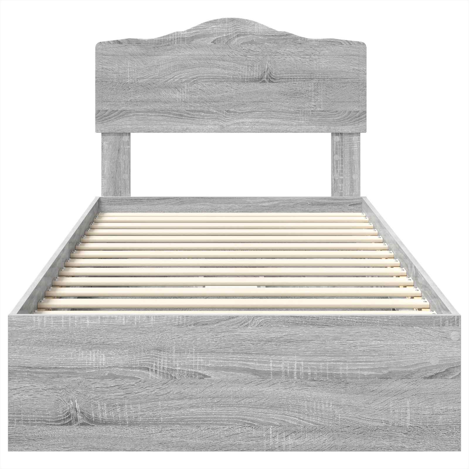 Krevet s od storage Siva Sonoma 100 x 200 cm Konstruirano drvo