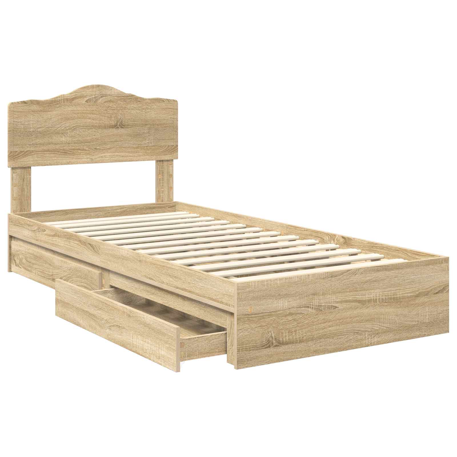 Krevet s od storage Sonoma hrast 90 x 200 cm Konstruirano drvo