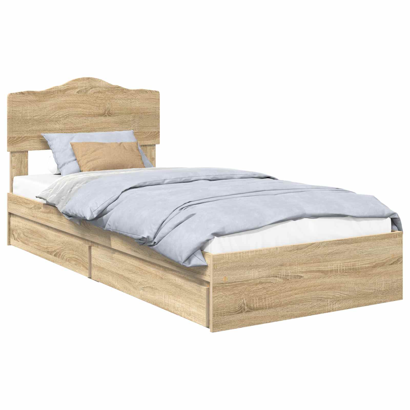 Krevet s od storage Sonoma hrast 90 x 190 cm Konstruirano drvo