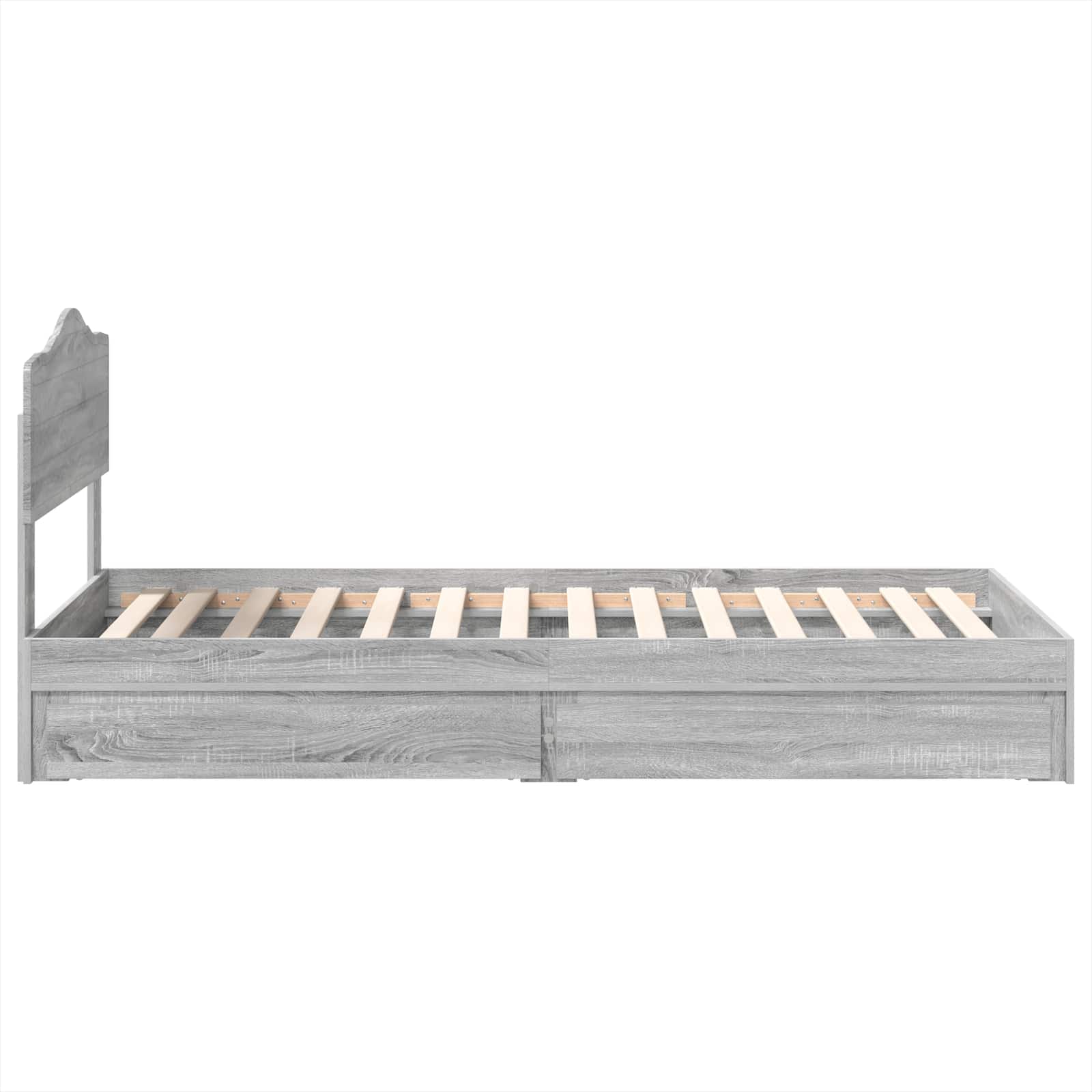 Krevet s od storage Siva Sonoma 90 x 190 cm Konstruirano drvo