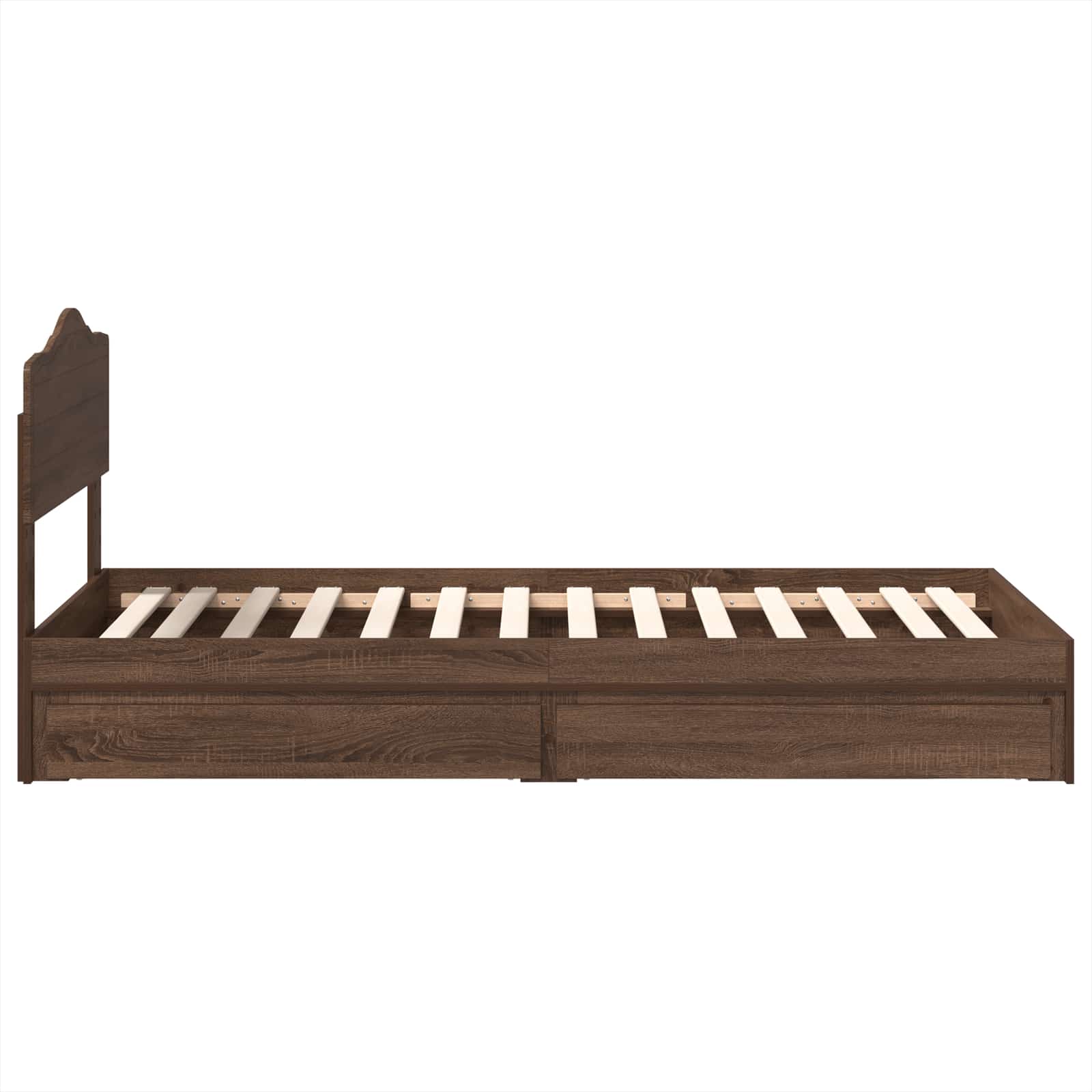 Krevet s od storage Smeđi hrast 70 x 190 cm Konstruirano drvo