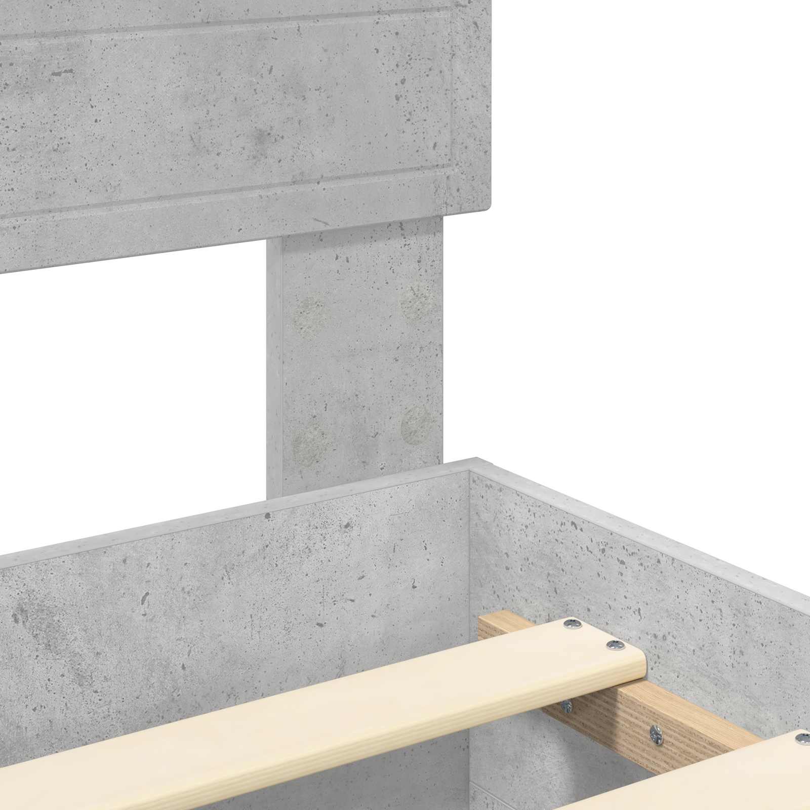 Krevetna konstrukcija s uzglavljem Betonski sivi 150 x 200 cm