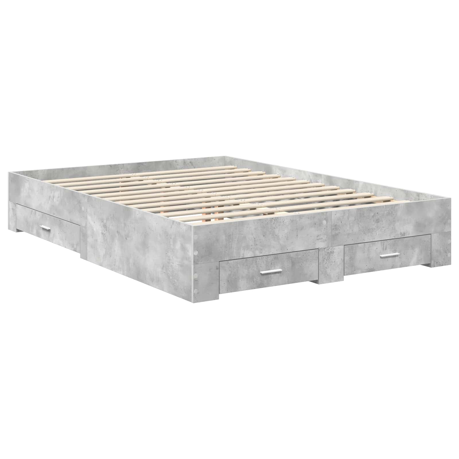 Krevetna konstrukcija s uzglavljem Betonski sivi 150 x 200 cm