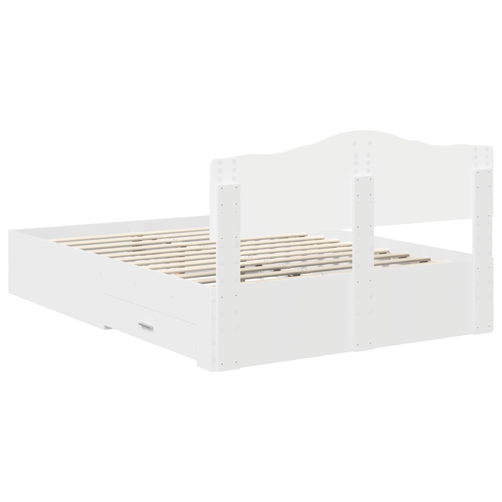 Krevetna konstrukcija Bijelo 140 x 200 cm Konstruirano drvo