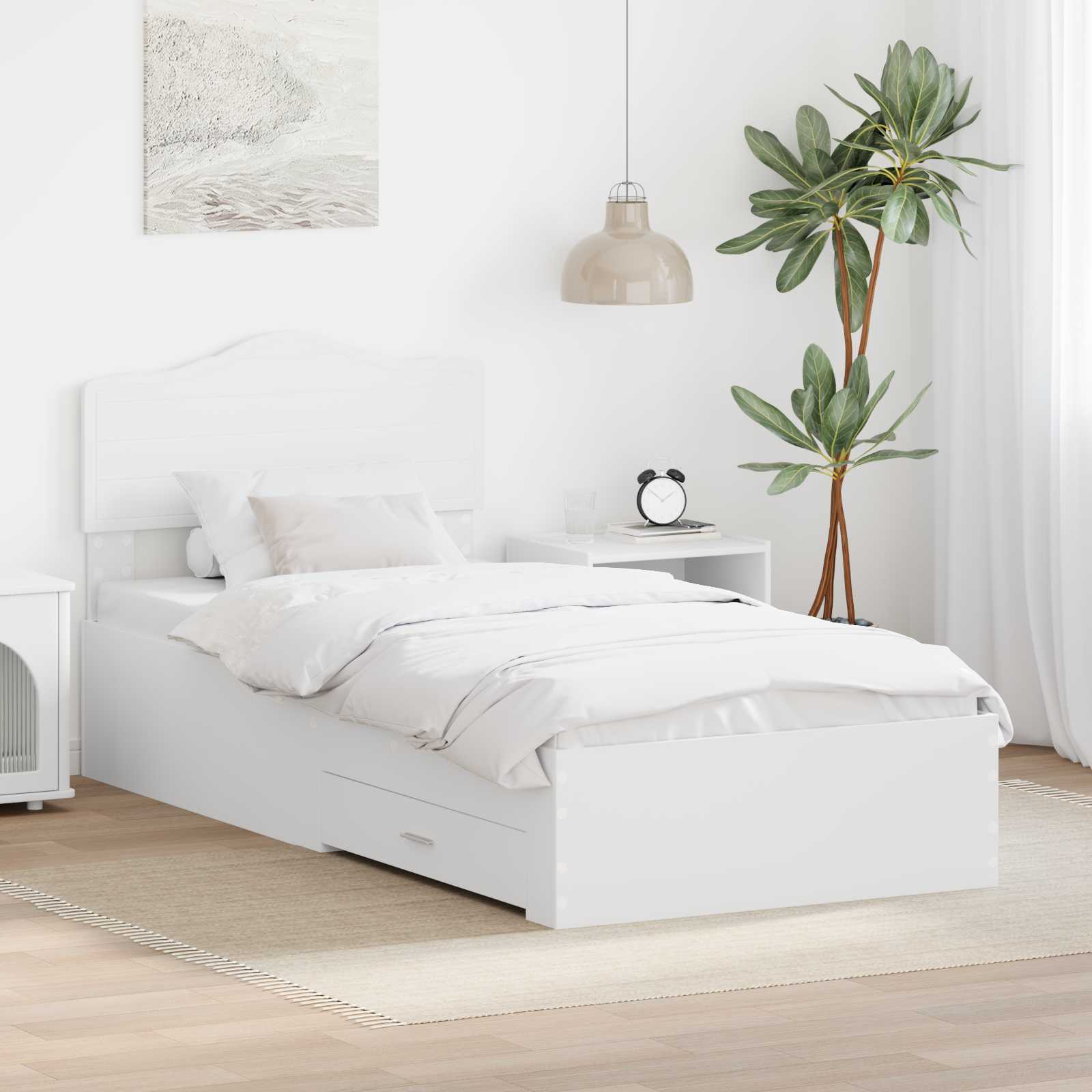 Krevetna konstrukcija Bijelo 90 x 190 cm Konstruirano drvo